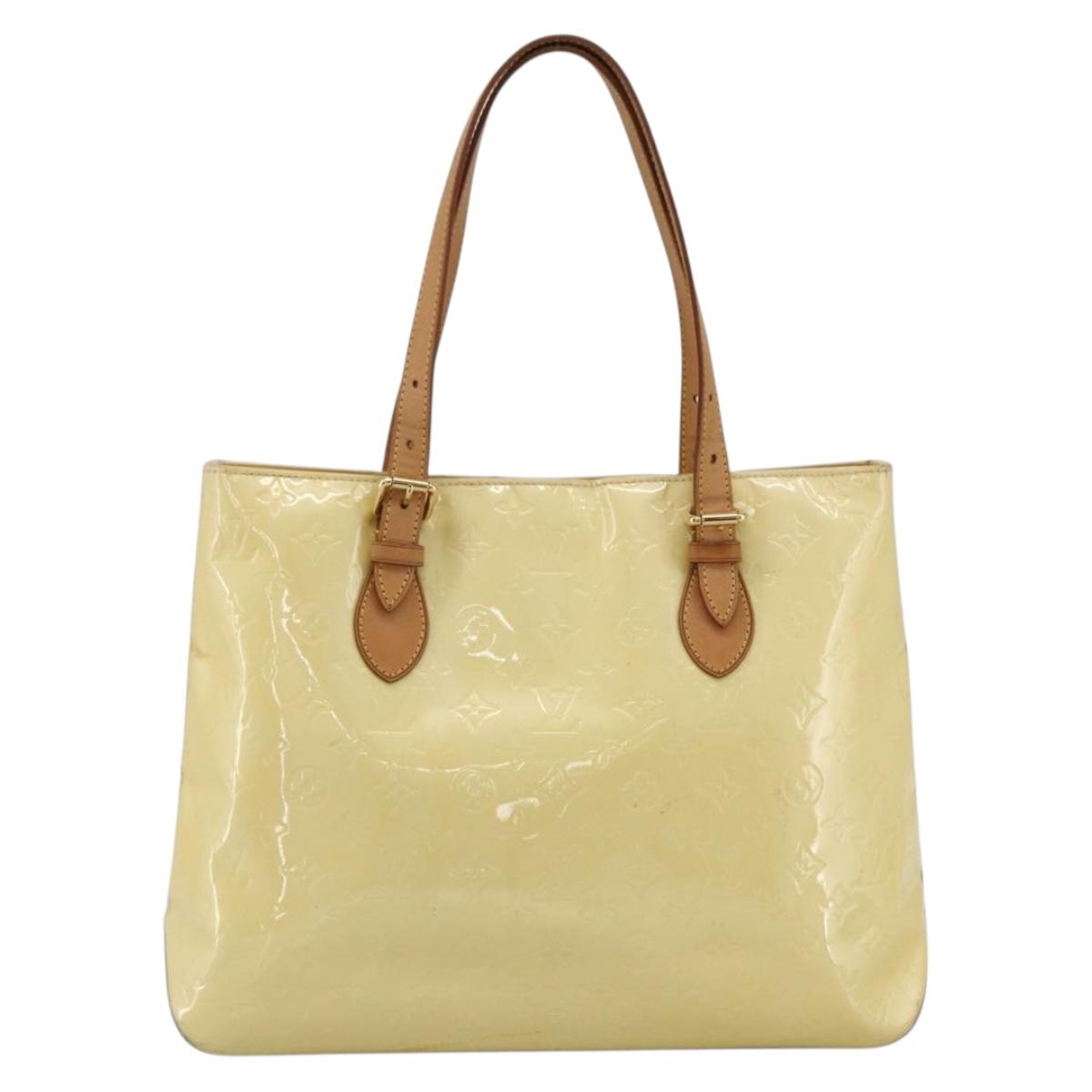 LOUIS VUITTON Monogram Vernis Brentwood Shoulder Bag Perle M91512 LV Auth ka2652
