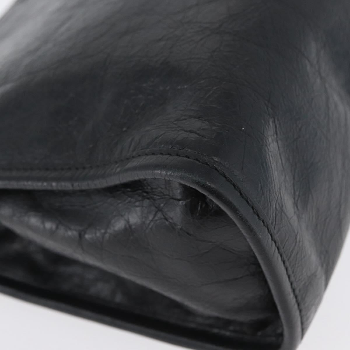 GUCCI Clutch Bag Leather Black Silver 575991 Auth ka2665