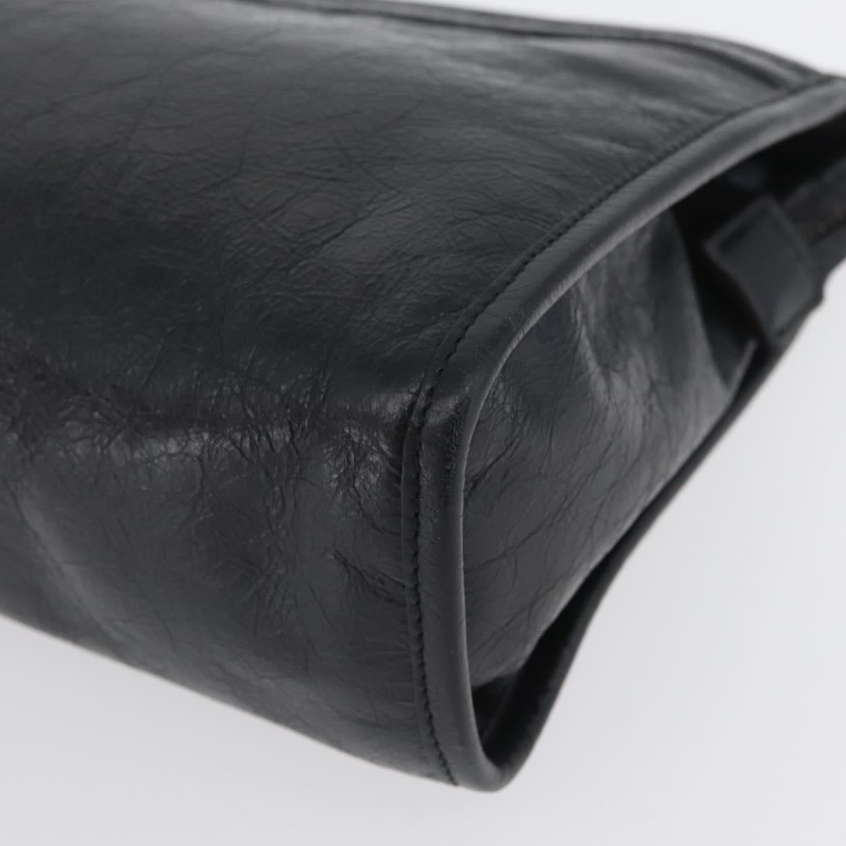 GUCCI Clutch Bag Leather Black Silver 575991 Auth ka2665