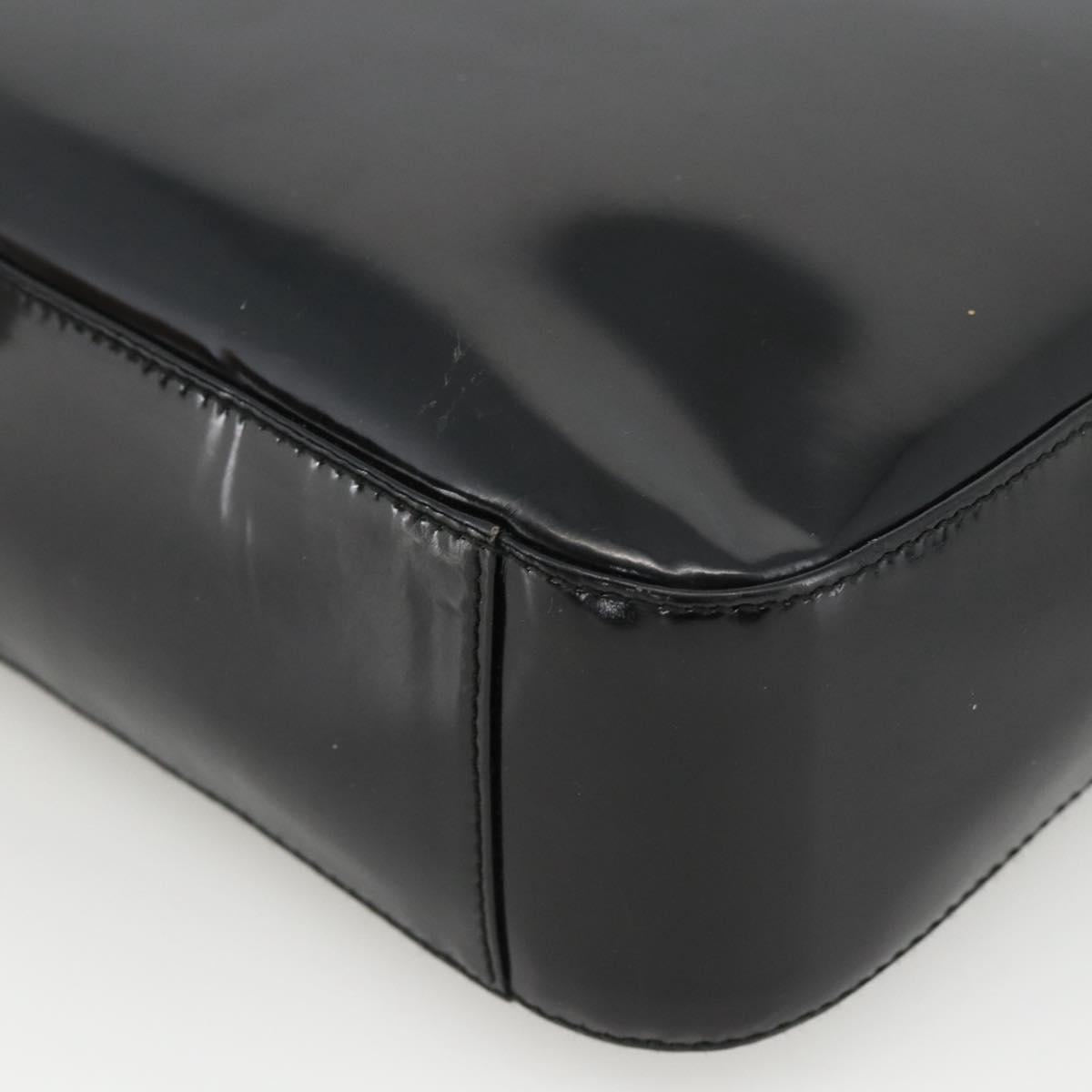 GUCCI Soho Shoulder Bag Patent leather Black Silver 000 1013 0506 Auth ka2677