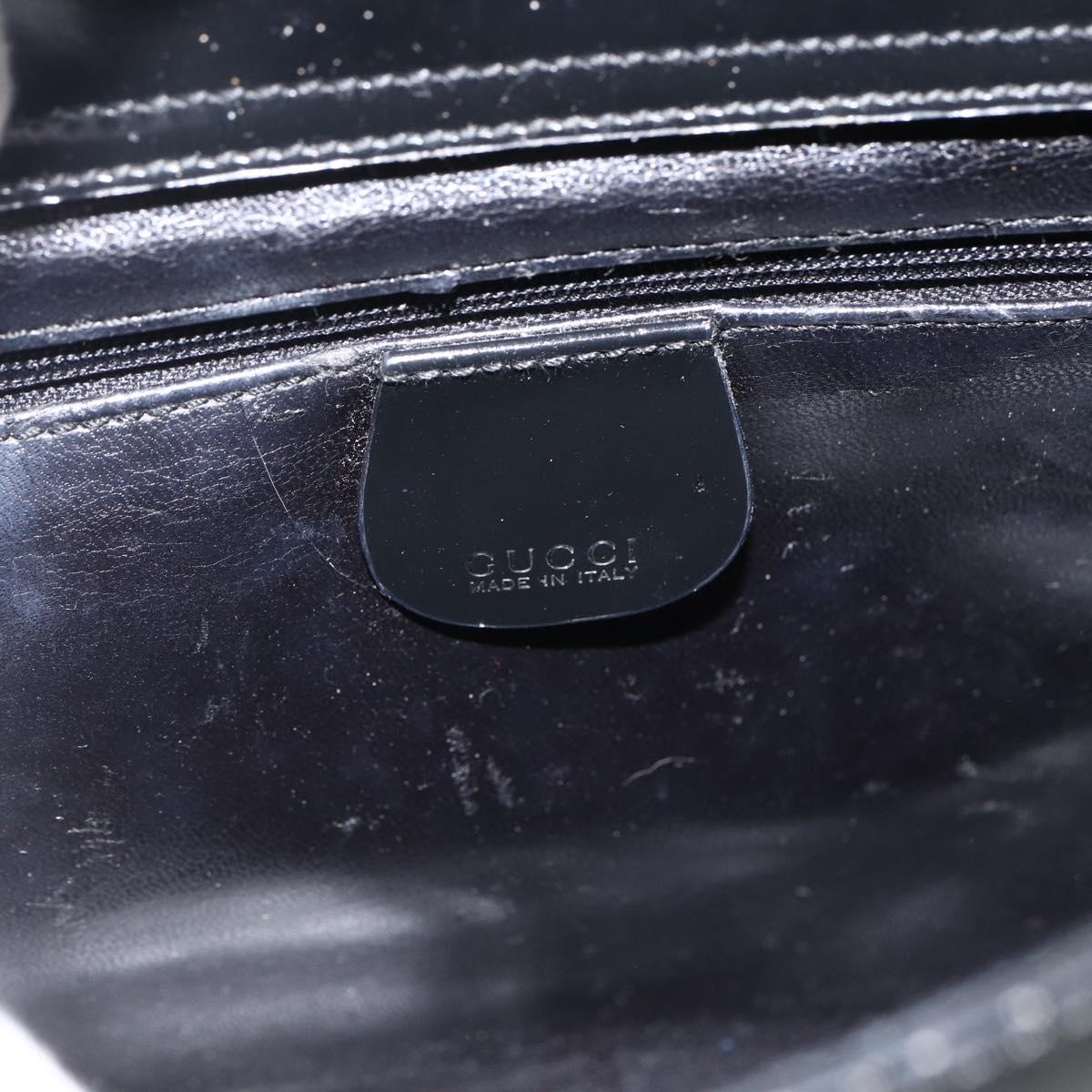 GUCCI Soho Shoulder Bag Patent leather Black Silver 000 1013 0506 Auth ka2677