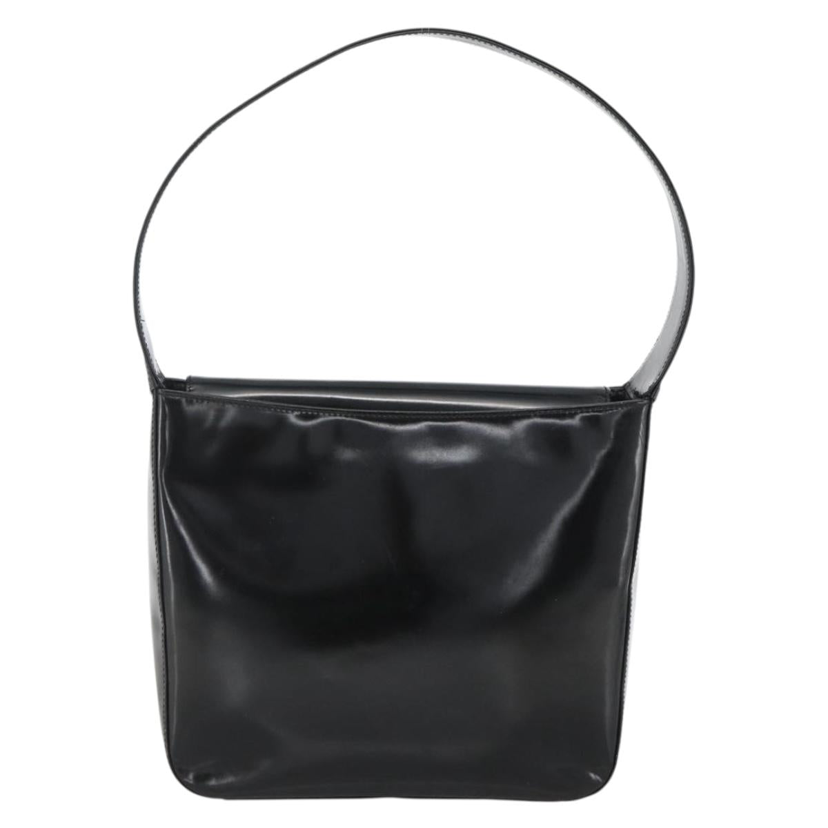 GUCCI Soho Shoulder Bag Patent leather Black Silver 000 1013 0506 Auth ka2677