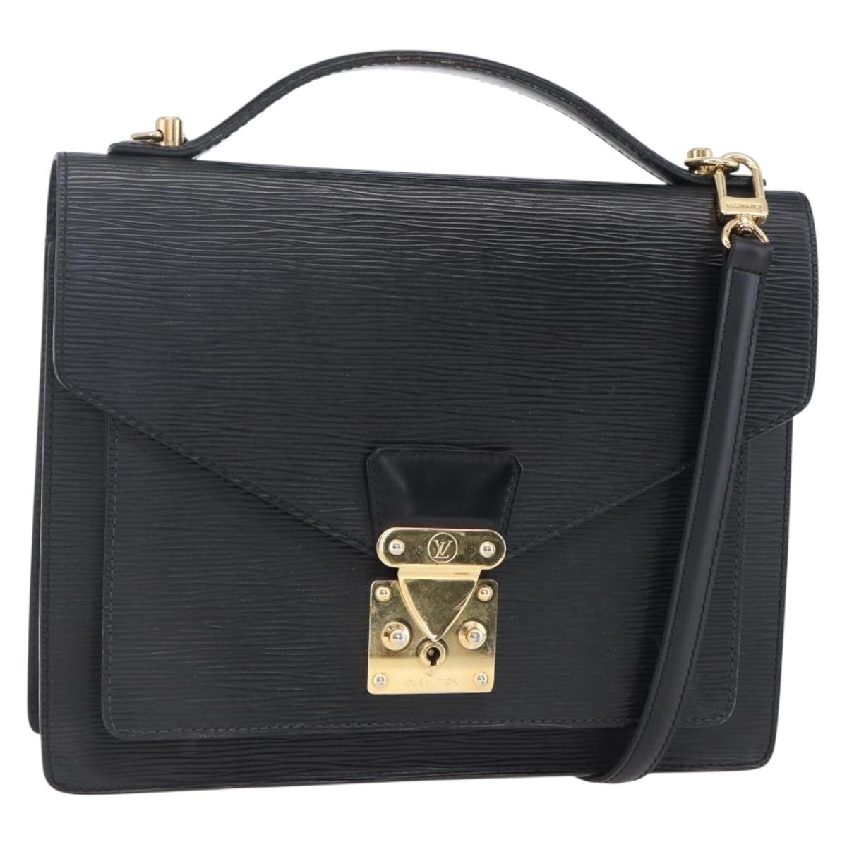 LOUIS VUITTON Epi Monceau 28 Hand Bag Black M52122 LV Auth ka268