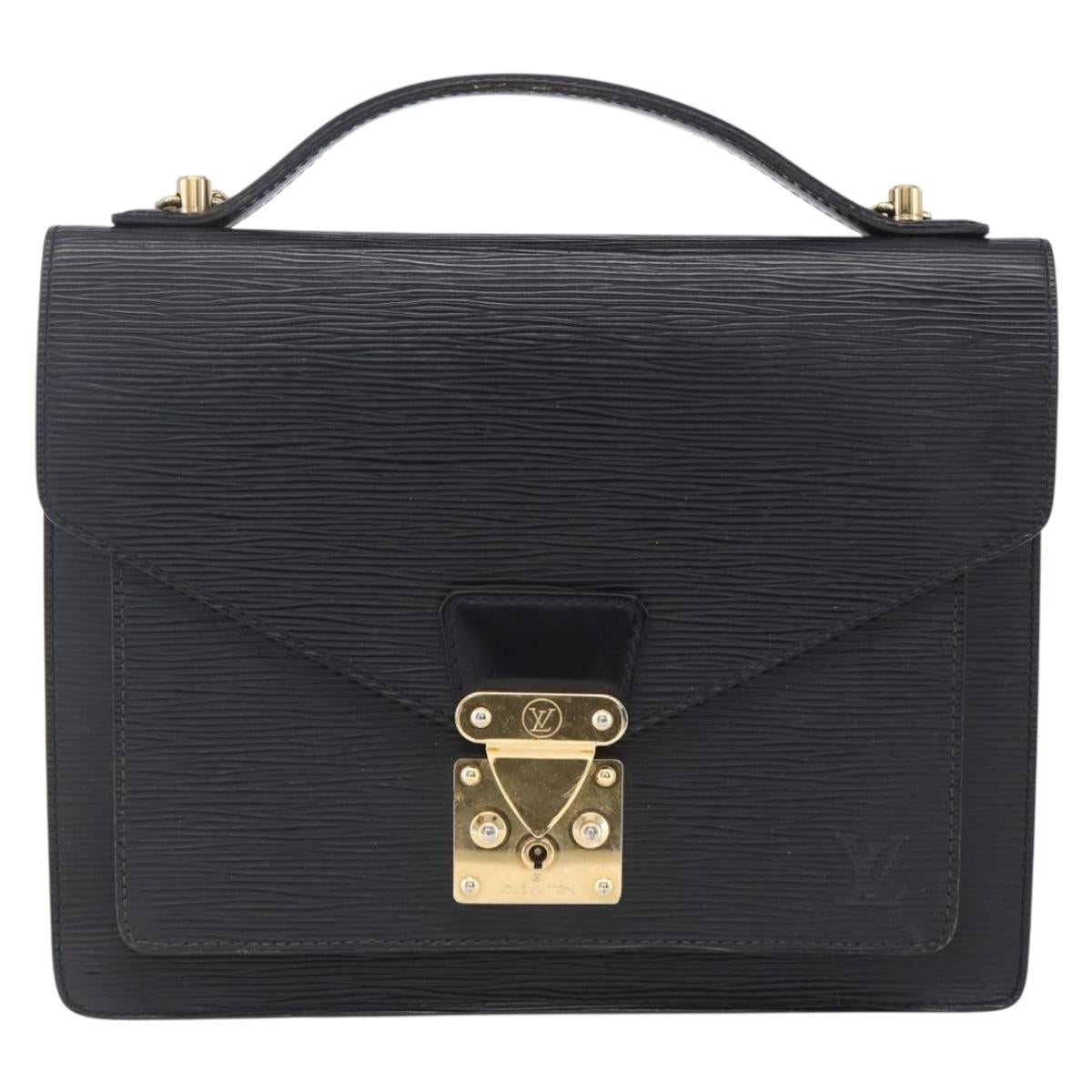LOUIS VUITTON Epi Monceau 28 Hand Bag Black M52122 LV Auth ka268