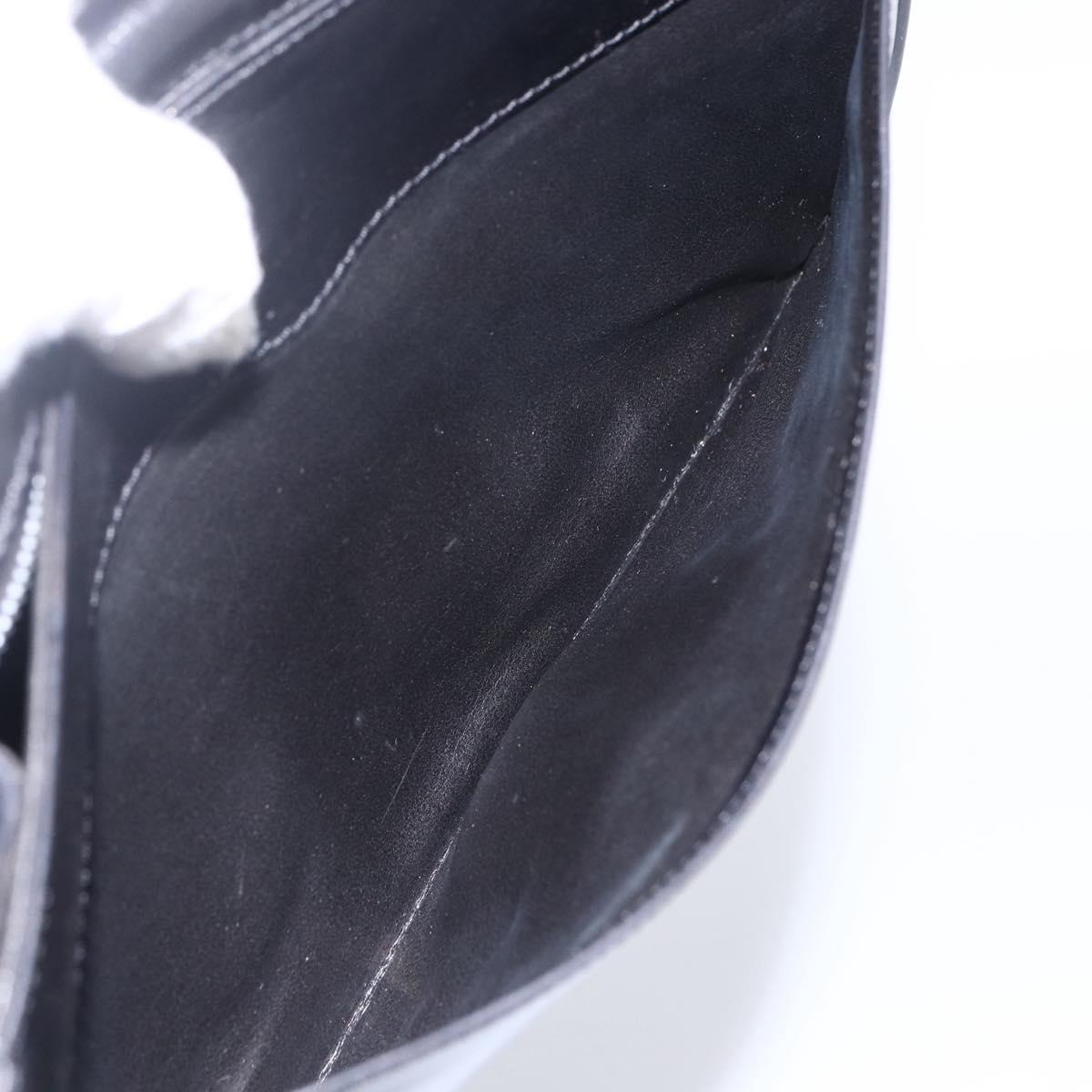 CELINE Shoulder Bag Leather Black Gold Auth ka2683