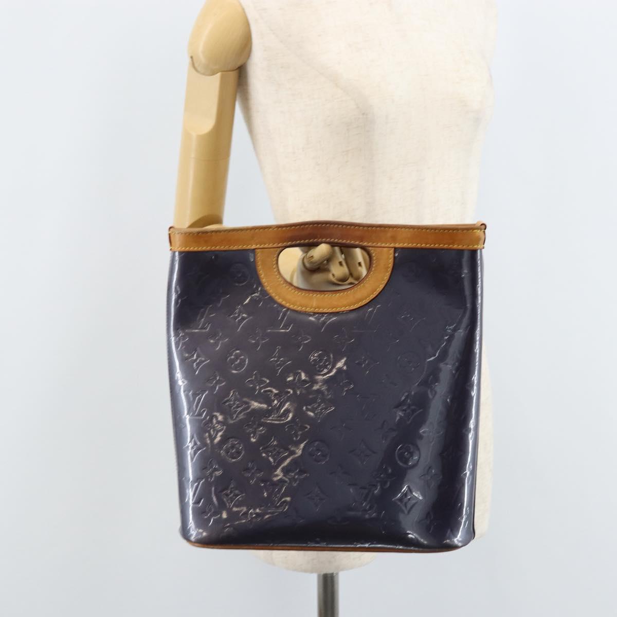 LOUIS VUITTON Vernis Stillwood Vertical Hand Bag Indigo M91365 LV Auth ka2684