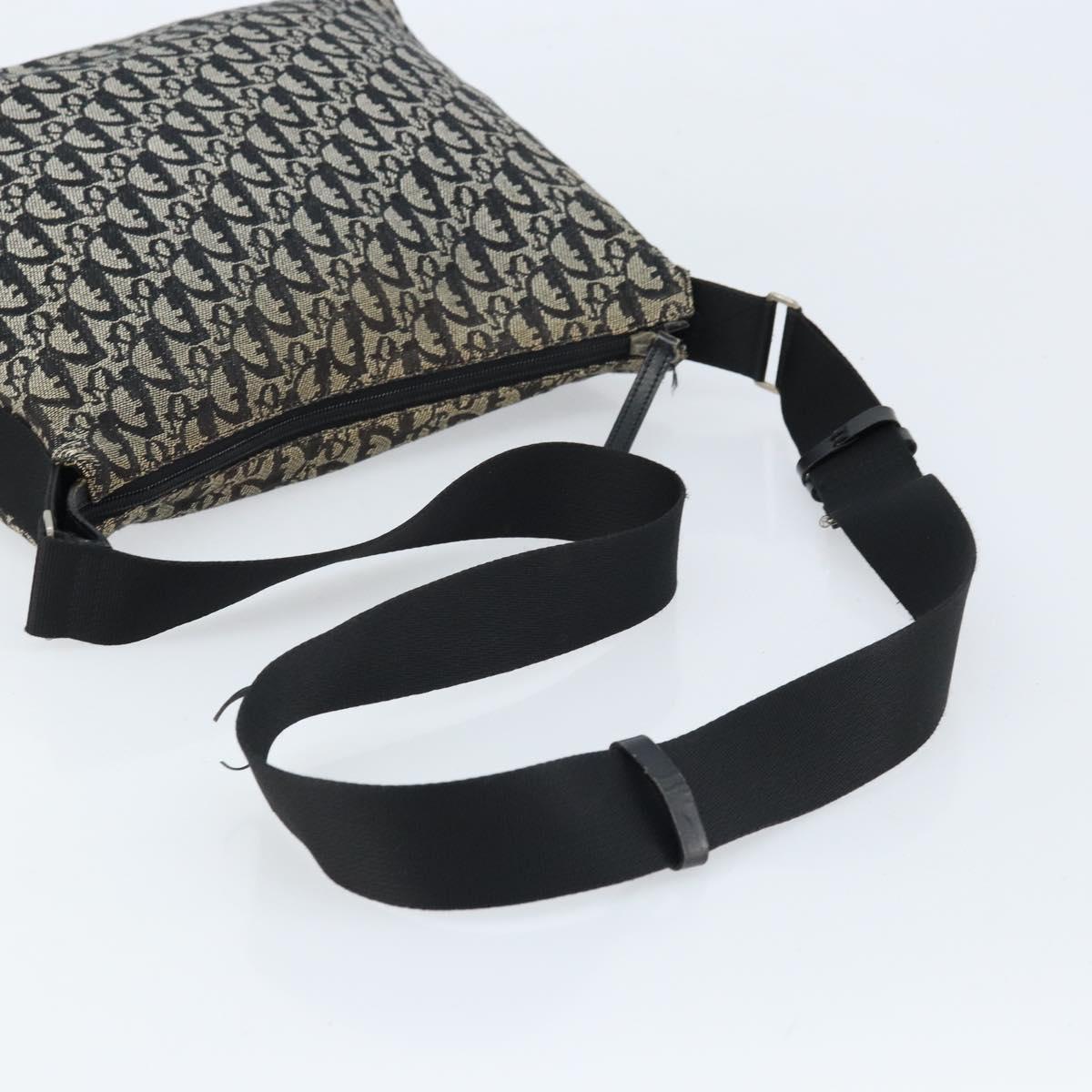 Christian Dior Trotter Canvas Shoulder Bag Navy Silver Auth ka2692