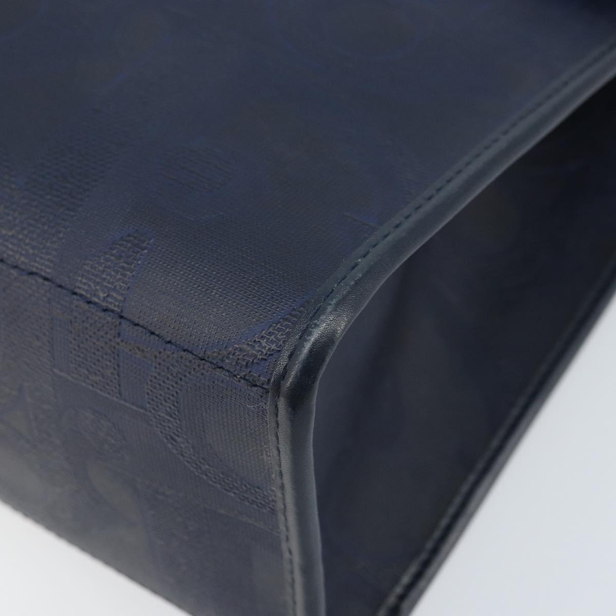 Christian Dior Trotter Canvas Hand Bag 2way Navy Gold Auth ka2695
