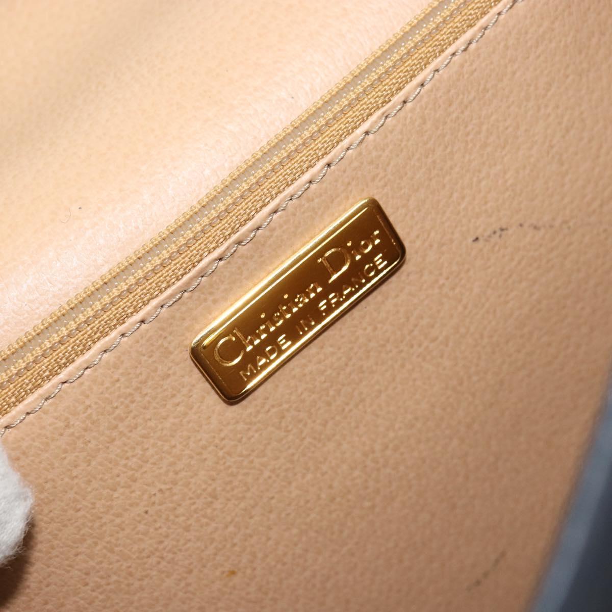 Christian Dior Trotter Canvas Hand Bag 2way Navy Gold Auth ka2695