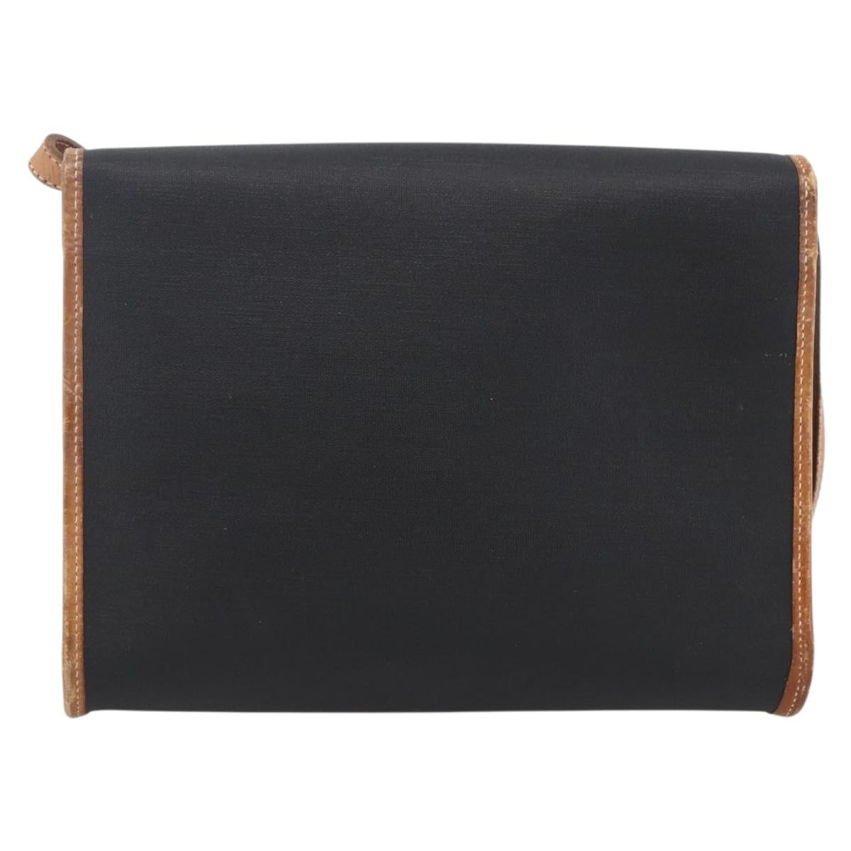 Christian Dior Shoulder Bag Nylon Black Gold Auth ka2697