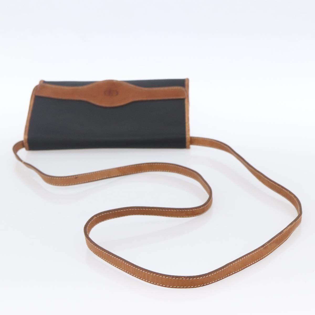 Christian Dior Shoulder Bag Nylon Black Gold Auth ka2697