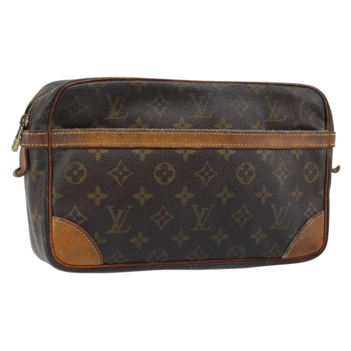 LOUIS VUITTON Monogram Compiegne 28 Clutch Bag M51845 LV Auth ka2703