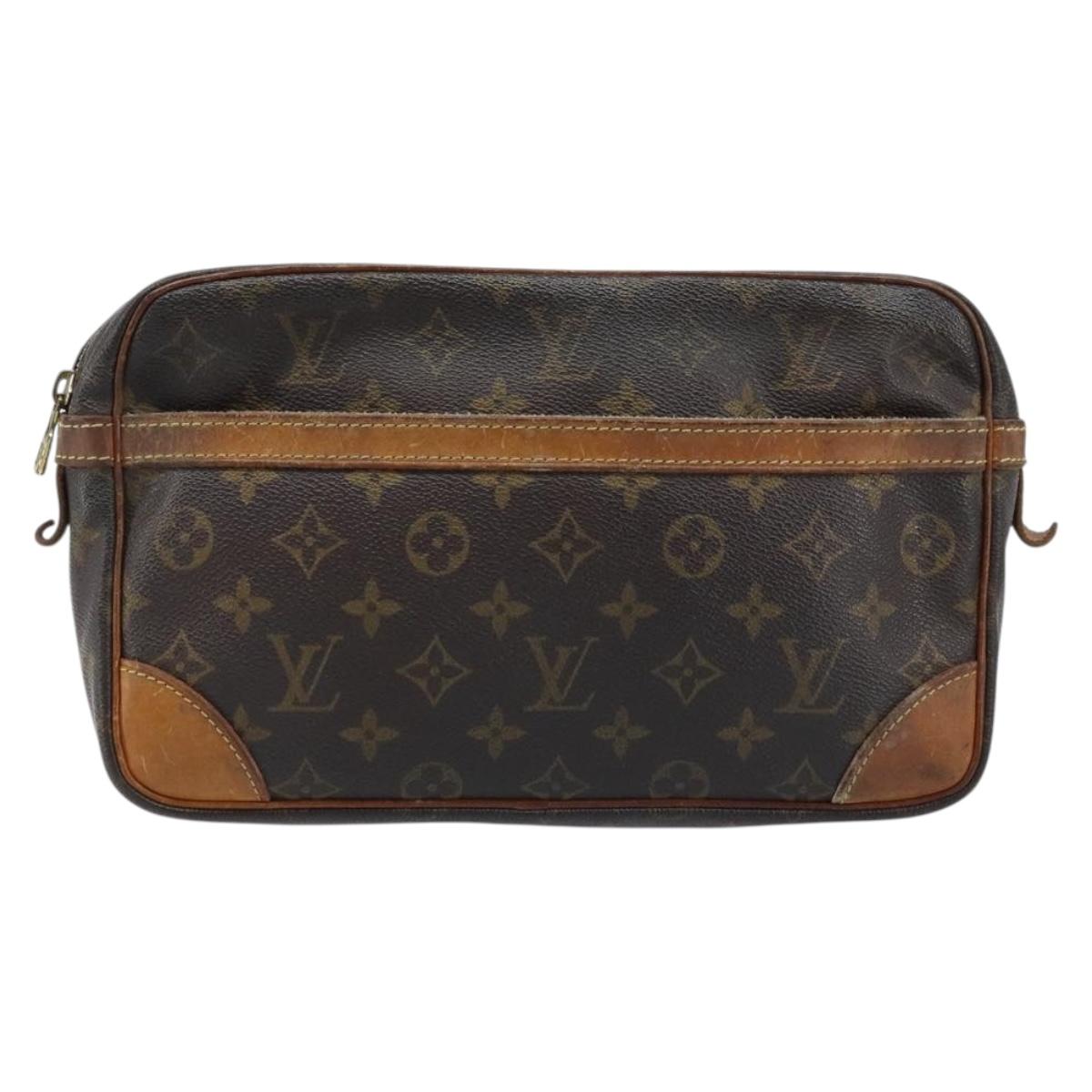 LOUIS VUITTON Monogram Compiegne 28 Clutch Bag M51845 LV Auth ka2703