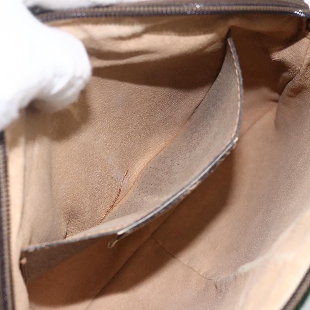 GUCCI GG Supreme Web Sherry Line Bag PVC Beige Gold 904 02 047 Auth ka2714