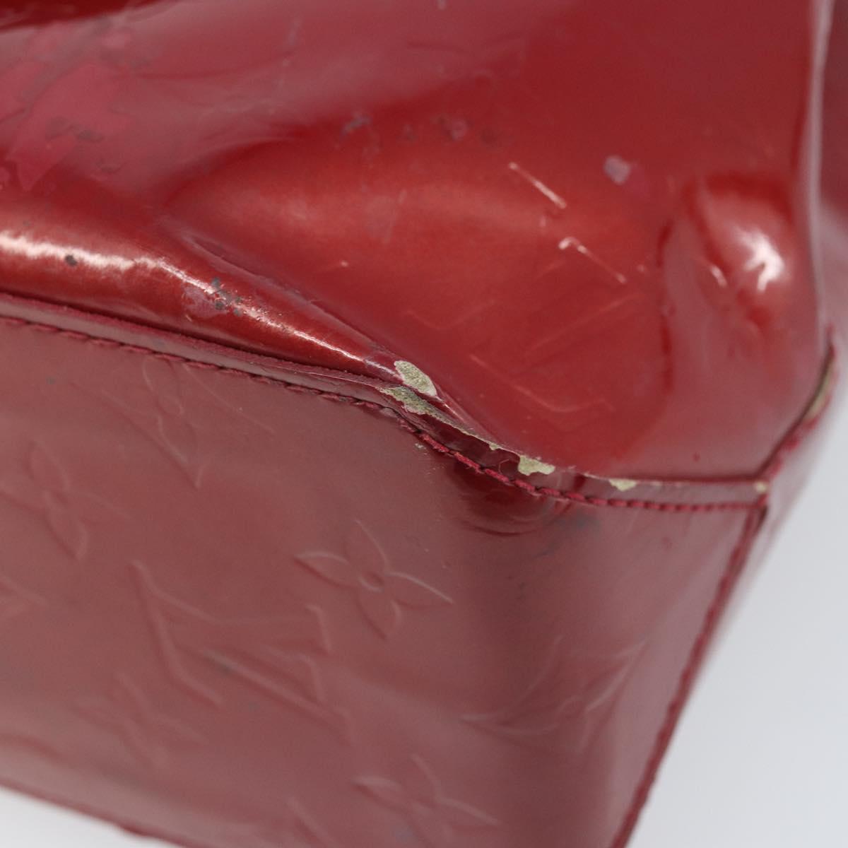 LOUIS VUITTON Monogram Vernis Reade PM Hand Bag Pomme D'amour M91990 Auth ka2730