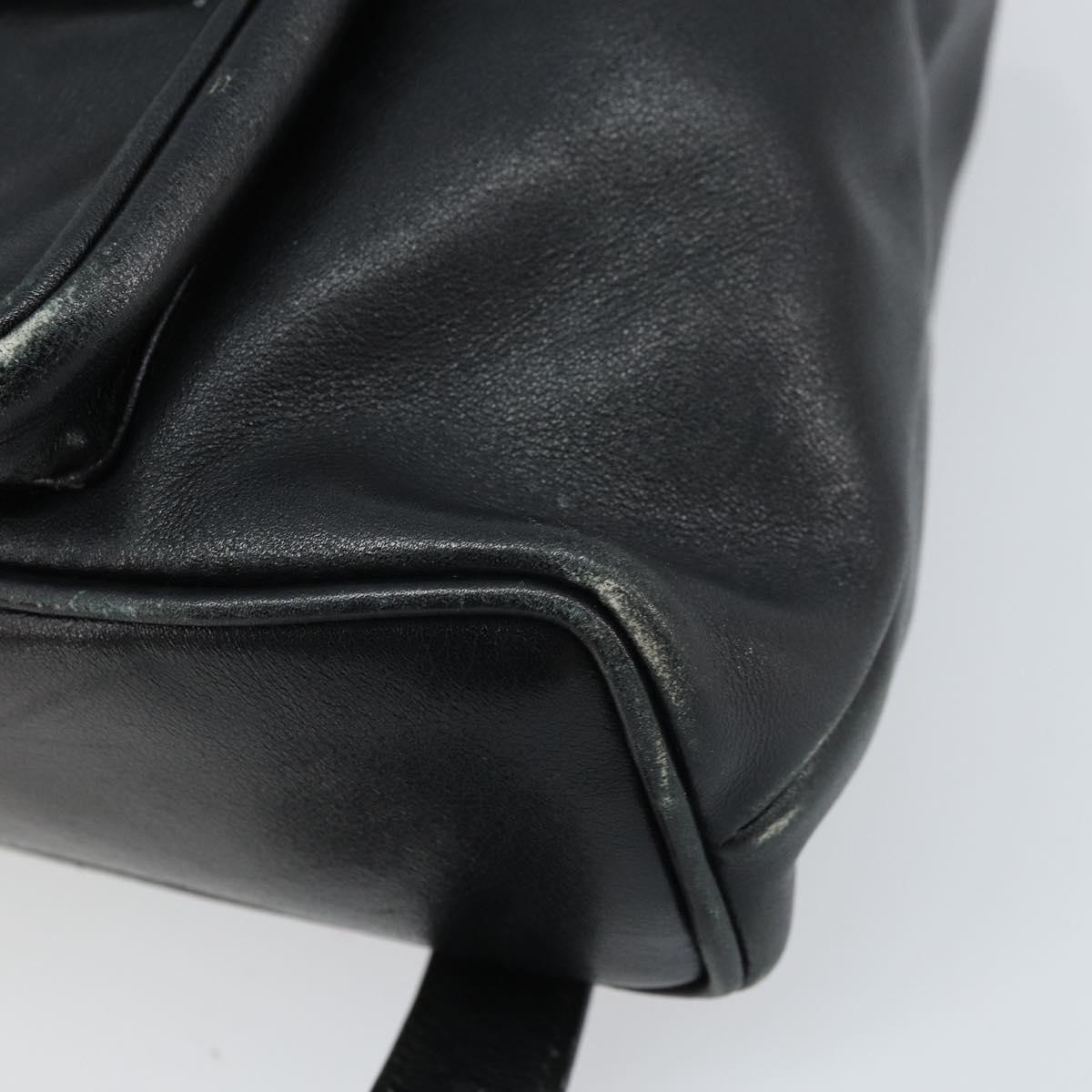 GUCCI Bamboo Backpack Leather Black Gold 003 1705 0030 Auth ka2738