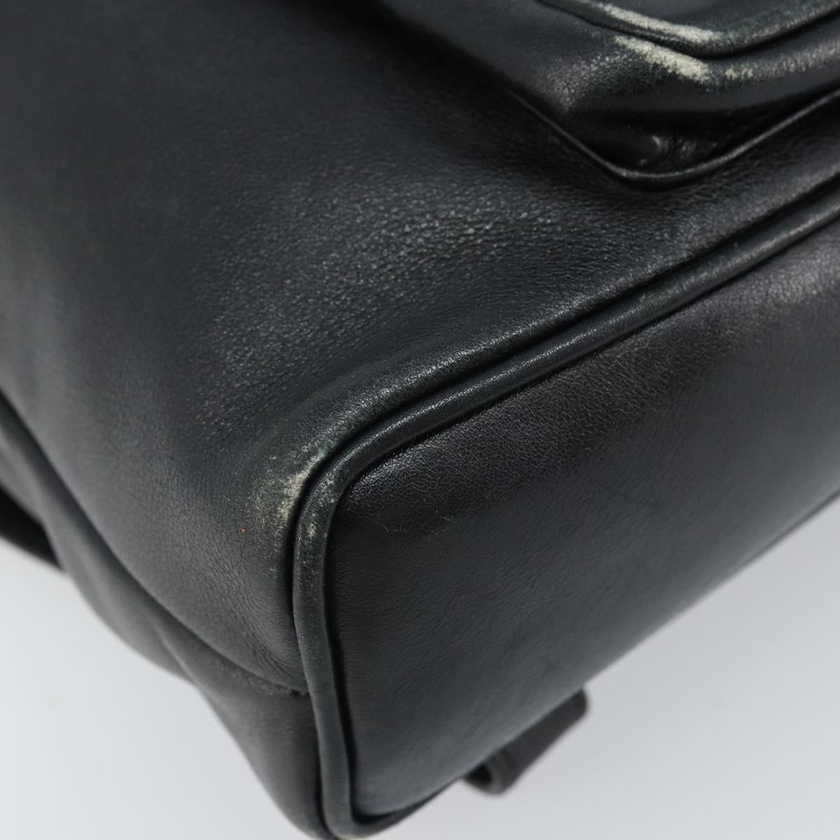 GUCCI Bamboo Backpack Leather Black Gold 003 1705 0030 Auth ka2738