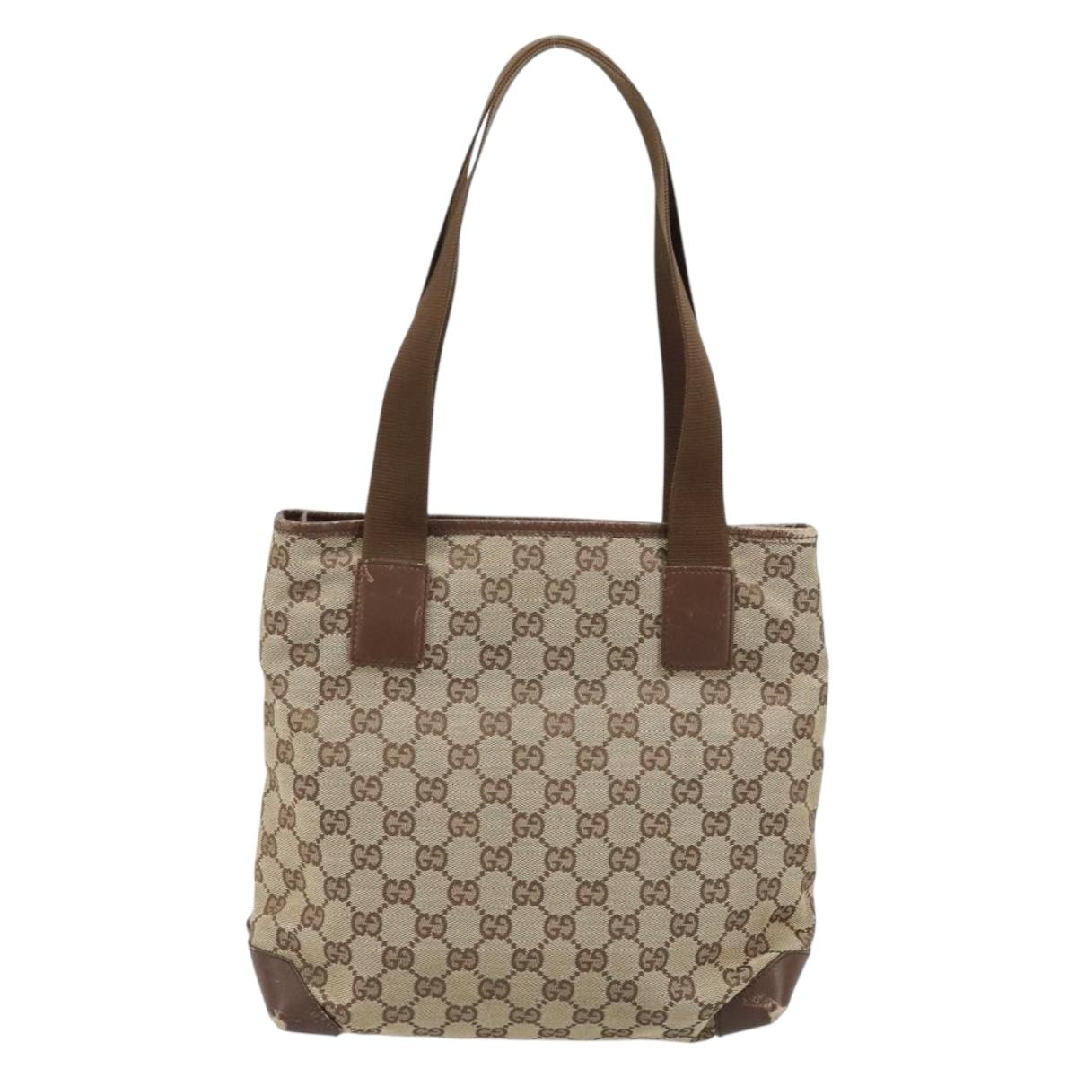 GUCCI GG Canvas Tote Bag Beige 28898 Auth ka2752