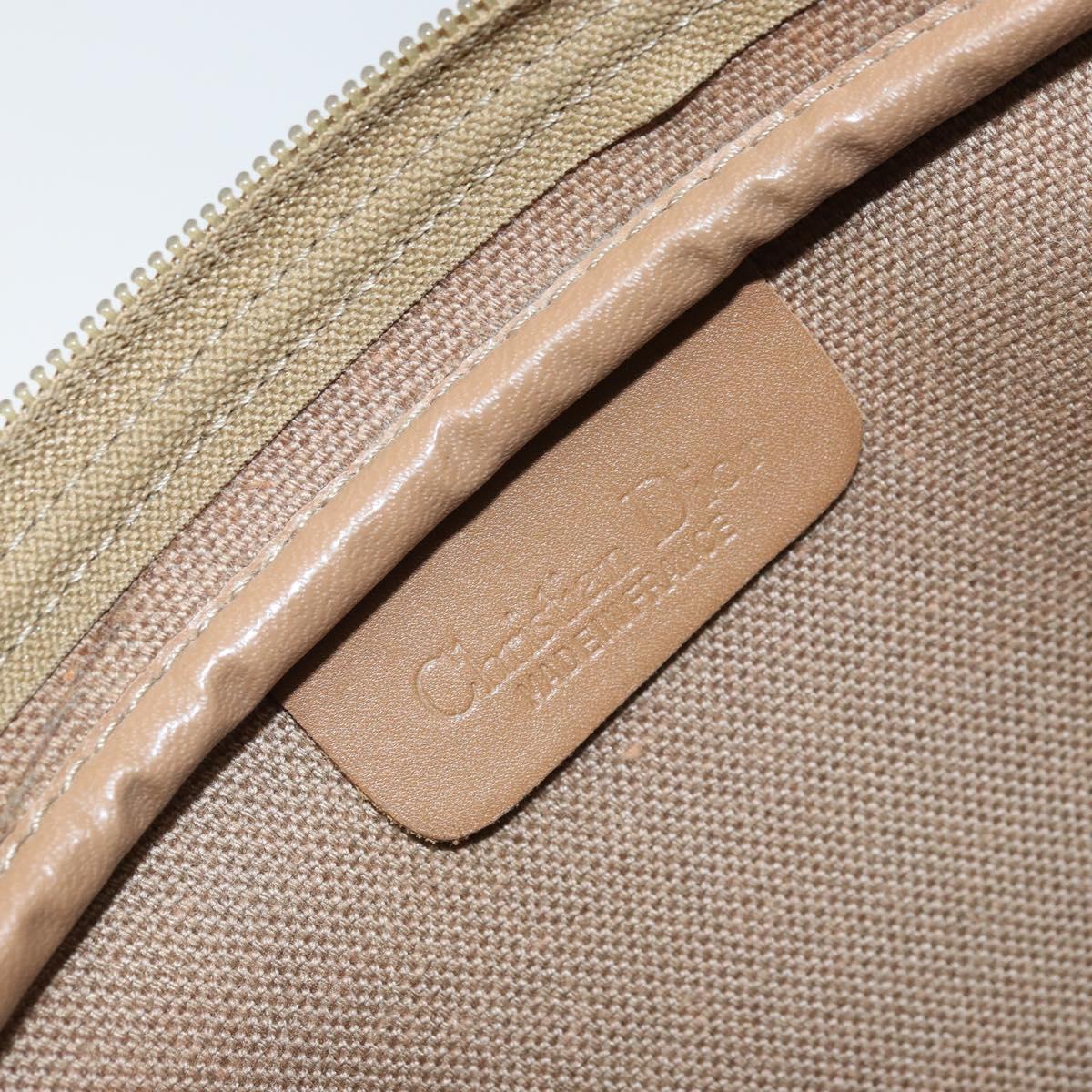 Christian Dior Honeycomb Canvas Shoulder Bag PVC Beige Gold Auth ka2753