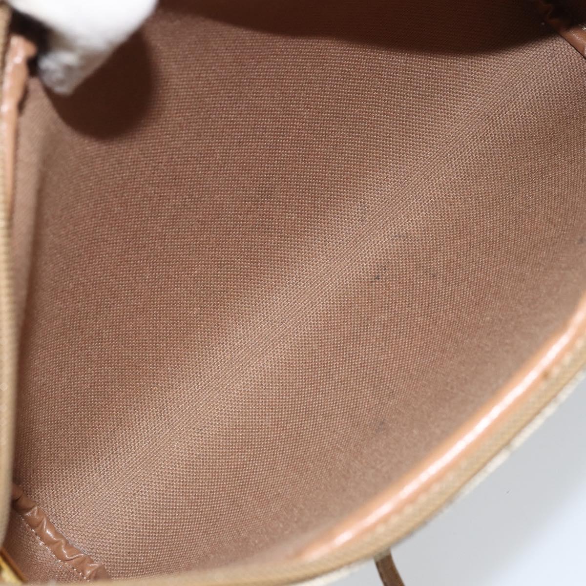 Christian Dior Honeycomb Canvas Shoulder Bag PVC Beige Gold Auth ka2753