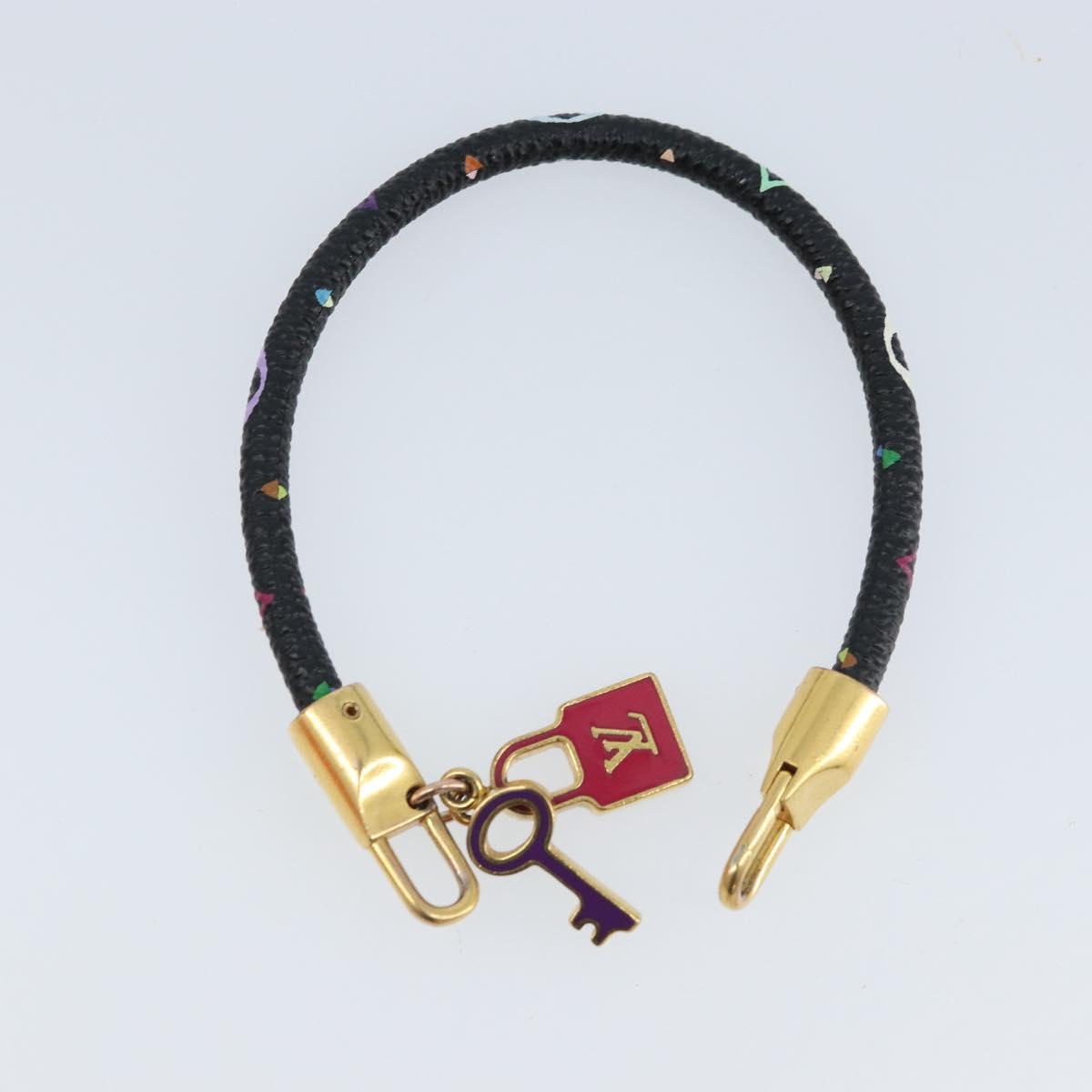 LOUIS VUITTON Multicolor Bra Rubbed Lach It Bracelet Black M6603F Auth ka2772M
