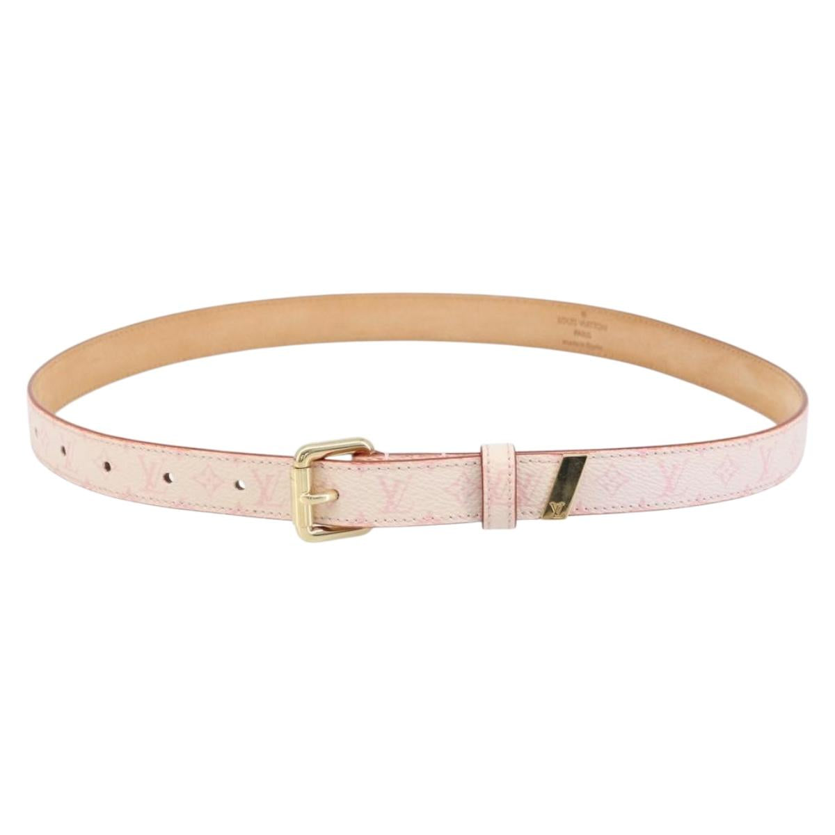 LOUIS VUITTON Monogram Cherry Blossom Ceinture Belt 33.1"" M9273W Auth ka2773V