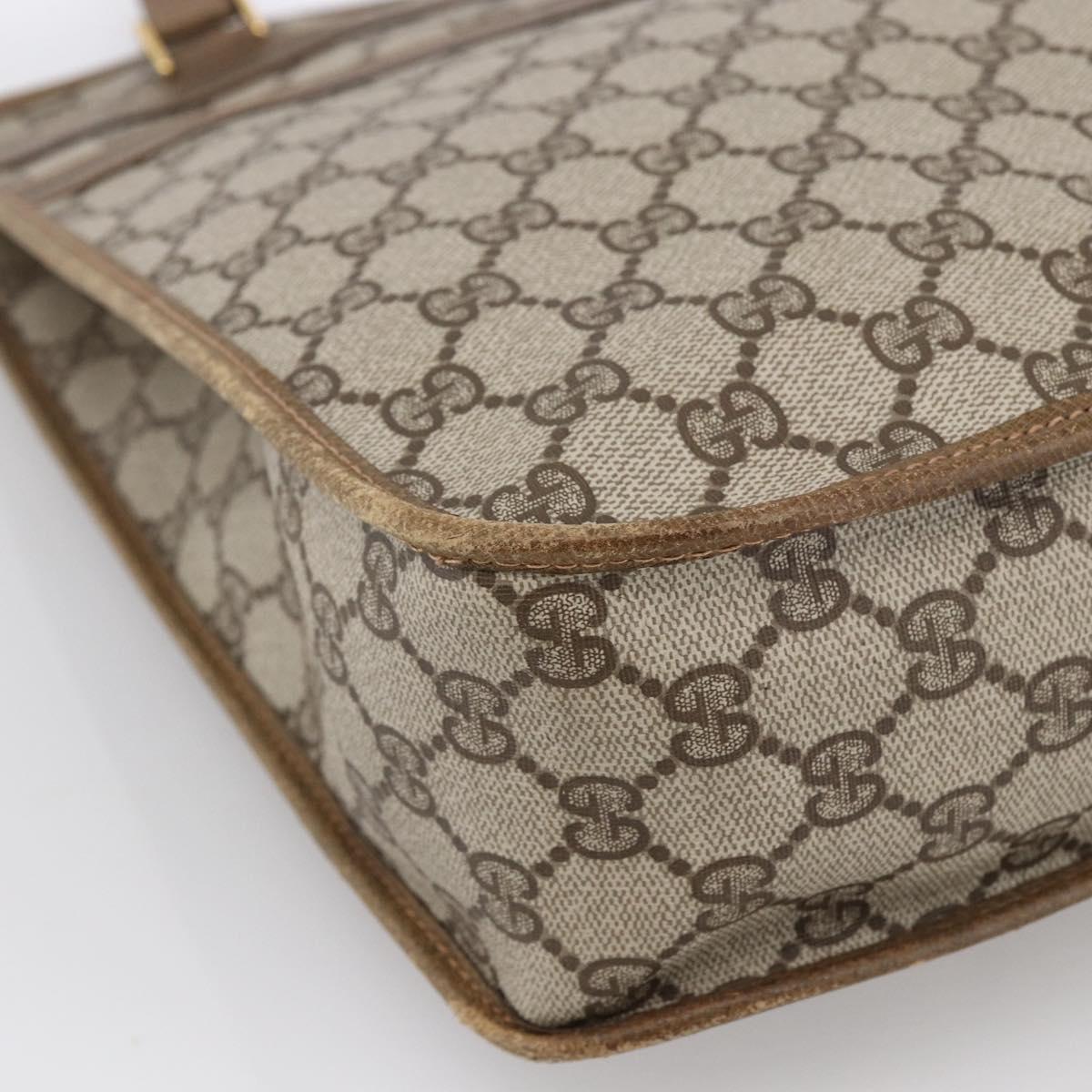 GUCCI GG Supreme Tote Bag PVC Beige Gold Auth ka2776