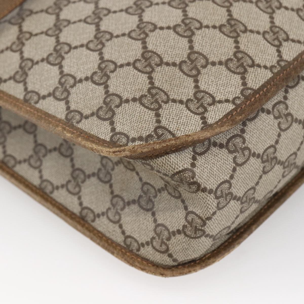 GUCCI GG Supreme Tote Bag PVC Beige Gold Auth ka2776