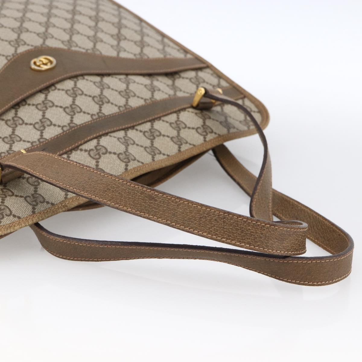 GUCCI GG Supreme Tote Bag PVC Beige Gold Auth ka2776