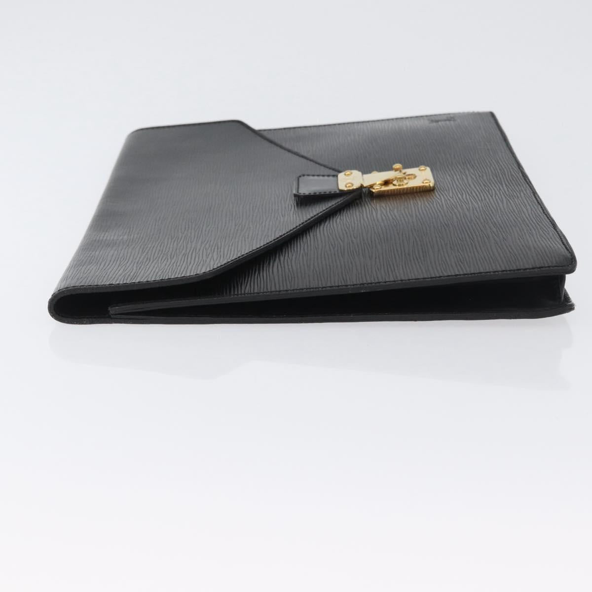 LOUIS VUITTON Epi Porte Documents・Senatur Briefcase Black M54452 Auth ka2779
