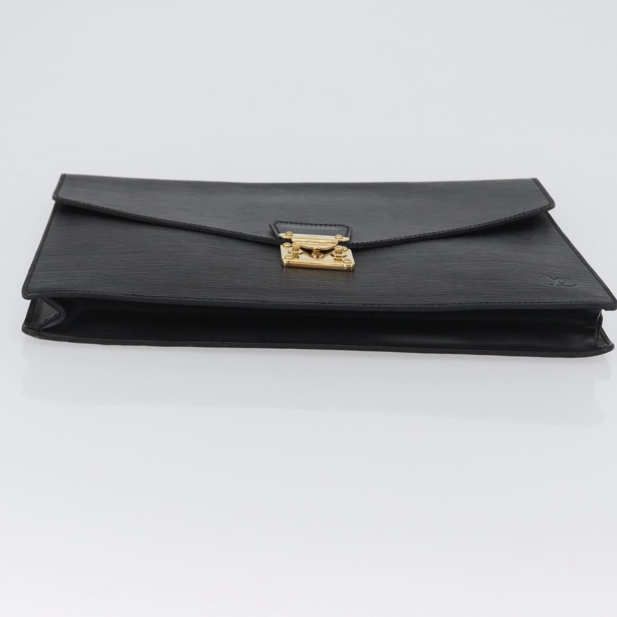 LOUIS VUITTON Epi Porte Documents・Senatur Briefcase Black M54452 Auth ka2779