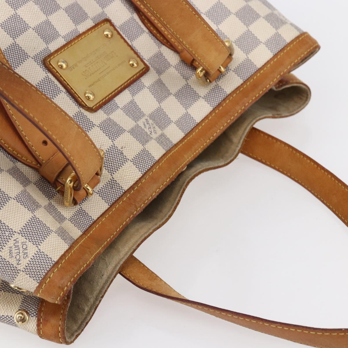 LOUIS VUITTON Damier Azur Hampstead MM Tote Bag N51206 LV Auth ka278