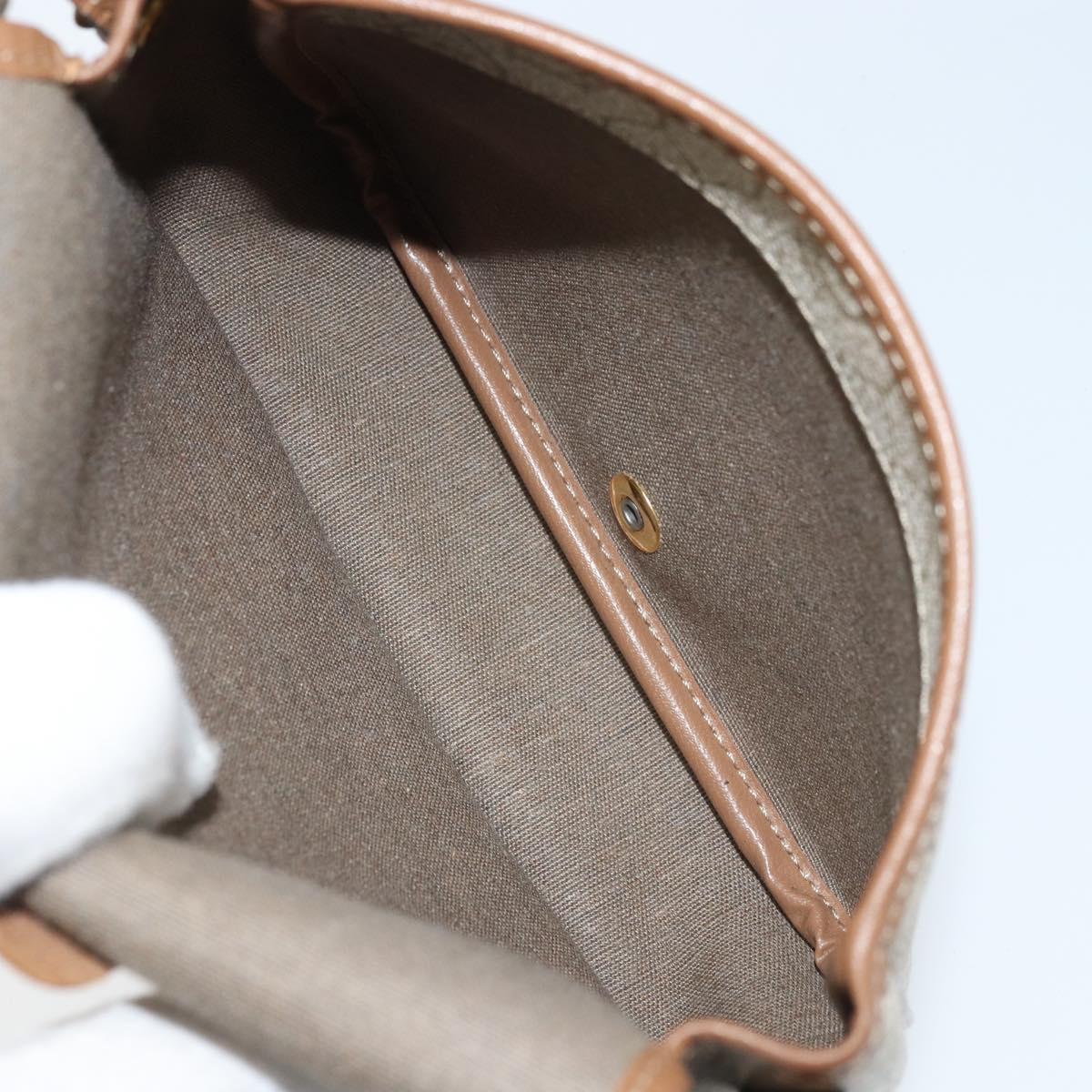 Christian Dior Honeycomb Canvas Shoulder Bag PVC Beige Gold Auth ka2785