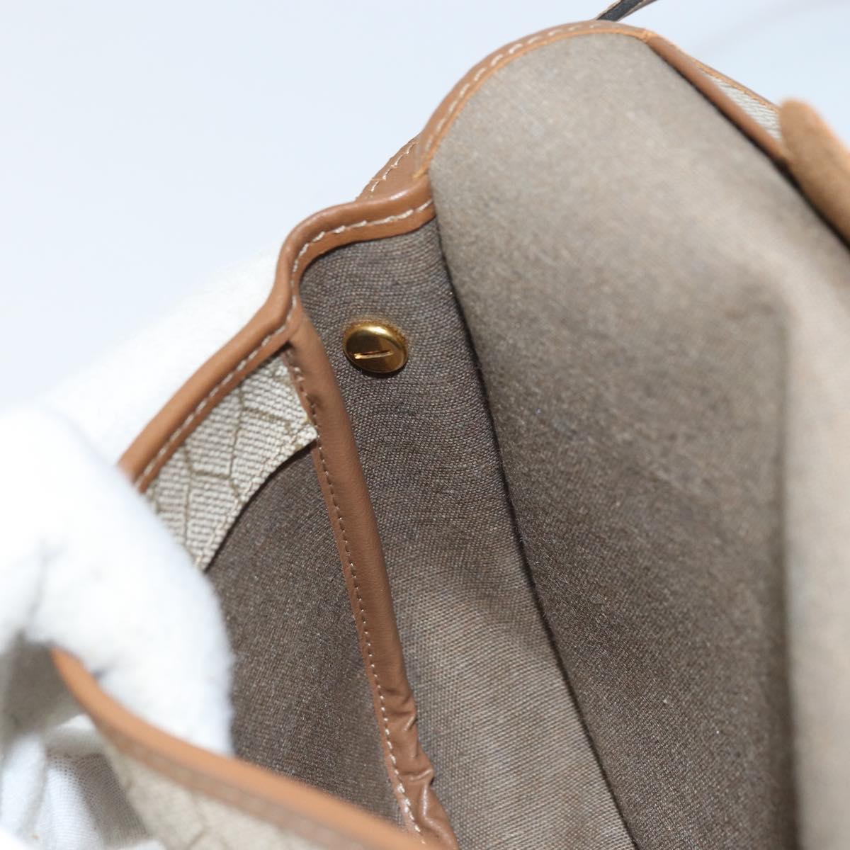 Christian Dior Honeycomb Canvas Shoulder Bag PVC Beige Gold Auth ka2785