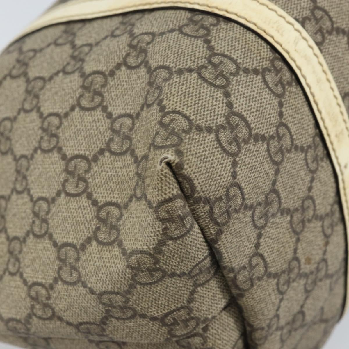 GUCCI GG Supreme Tote Bag PVC Beige Gold 197953 Auth ka2787