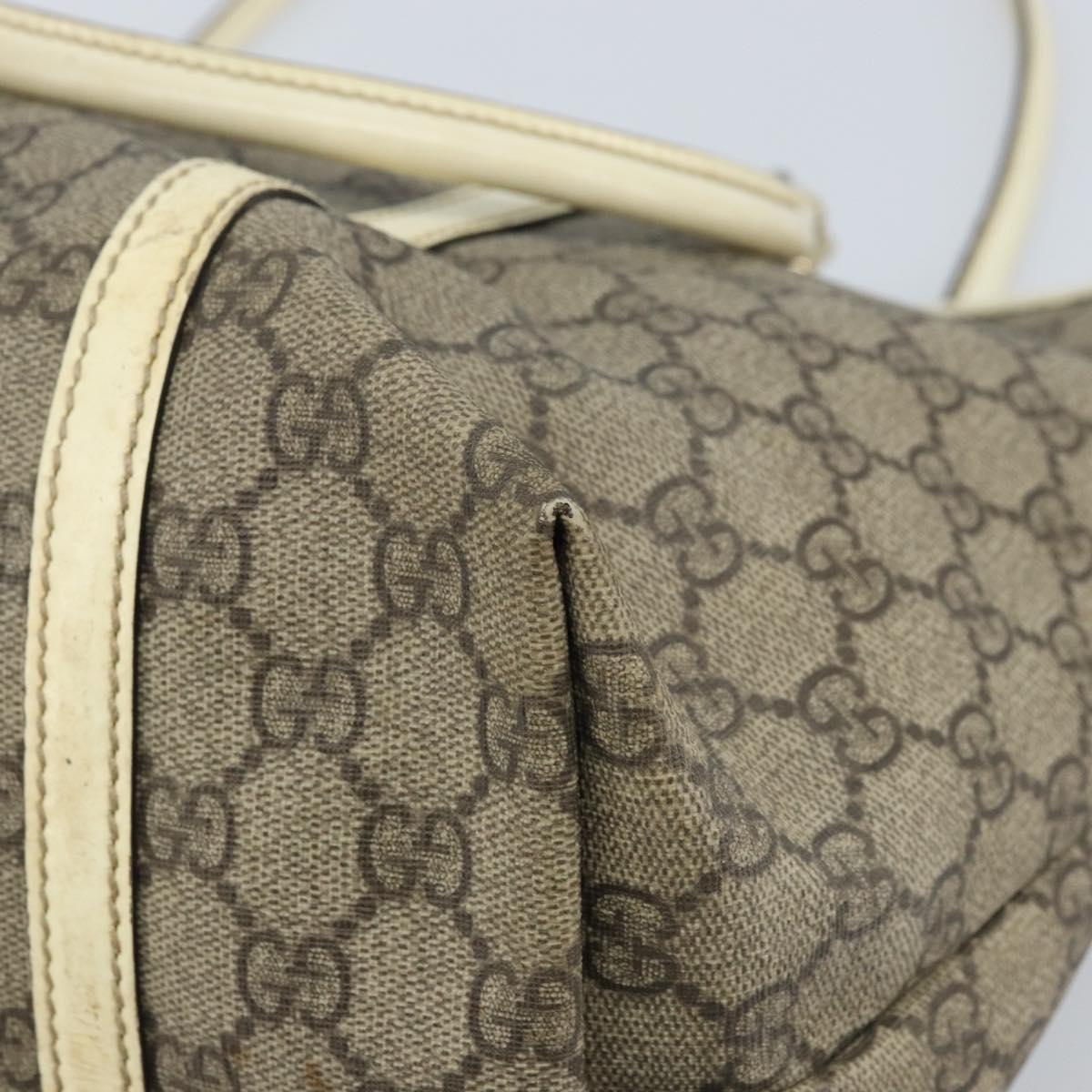 GUCCI GG Supreme Tote Bag PVC Beige Gold 197953 Auth ka2787