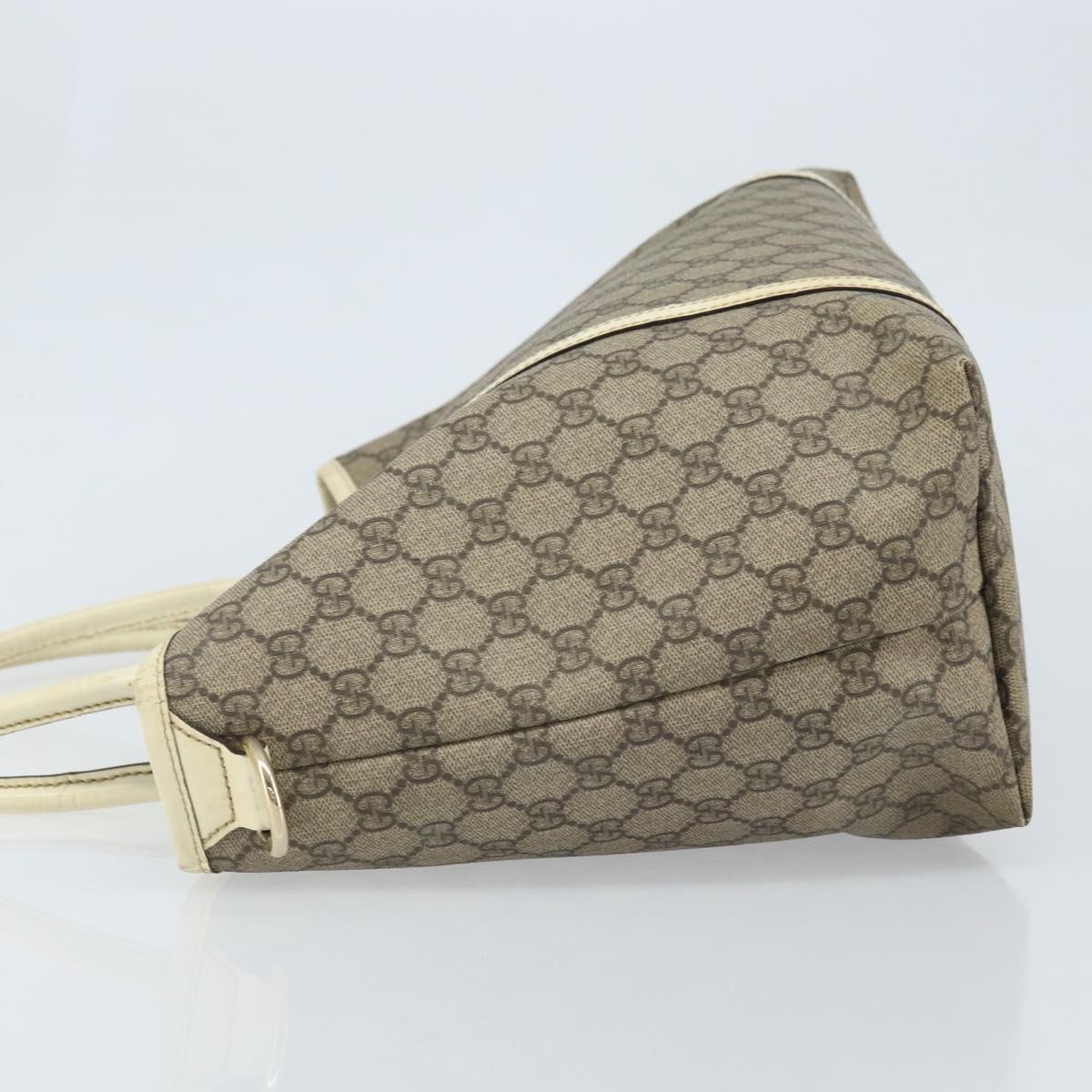 GUCCI GG Supreme Tote Bag PVC Beige Gold 197953 Auth ka2787