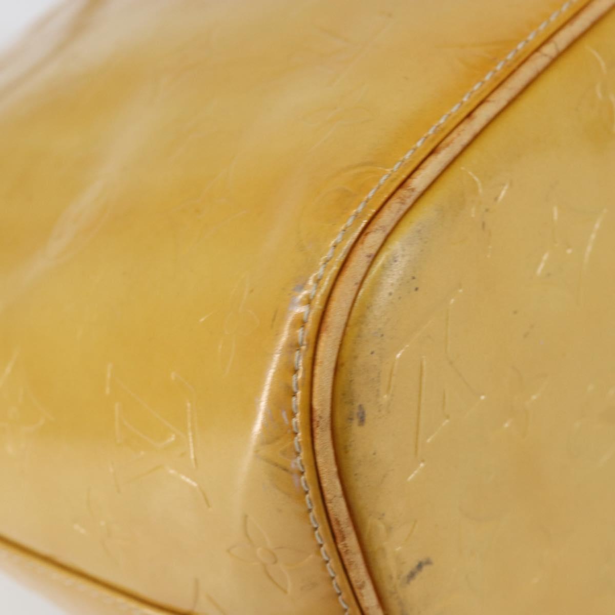 LOUIS VUITTON Monogram Vernis Houston Hand Bag Beige M91004 LV Auth ka279