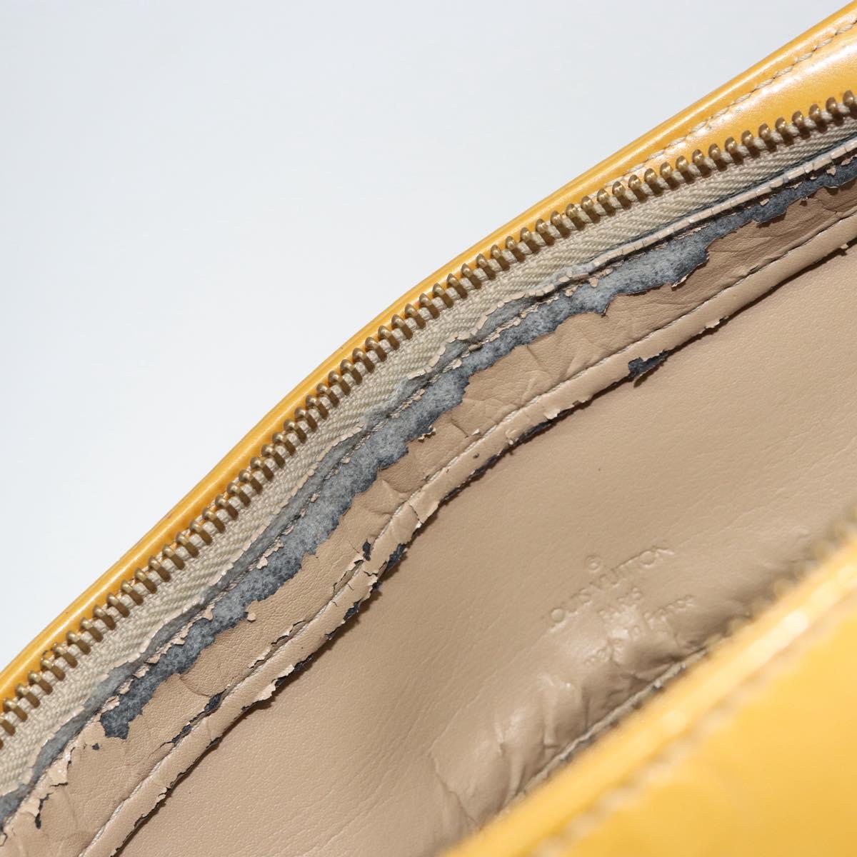 LOUIS VUITTON Monogram Vernis Houston Hand Bag Beige M91004 LV Auth ka279