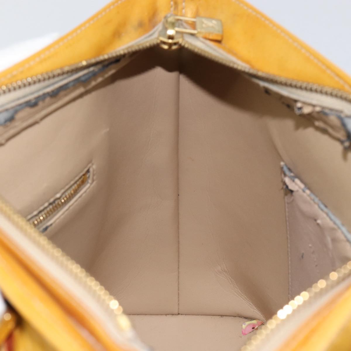 LOUIS VUITTON Monogram Vernis Houston Hand Bag Beige M91004 LV Auth ka279