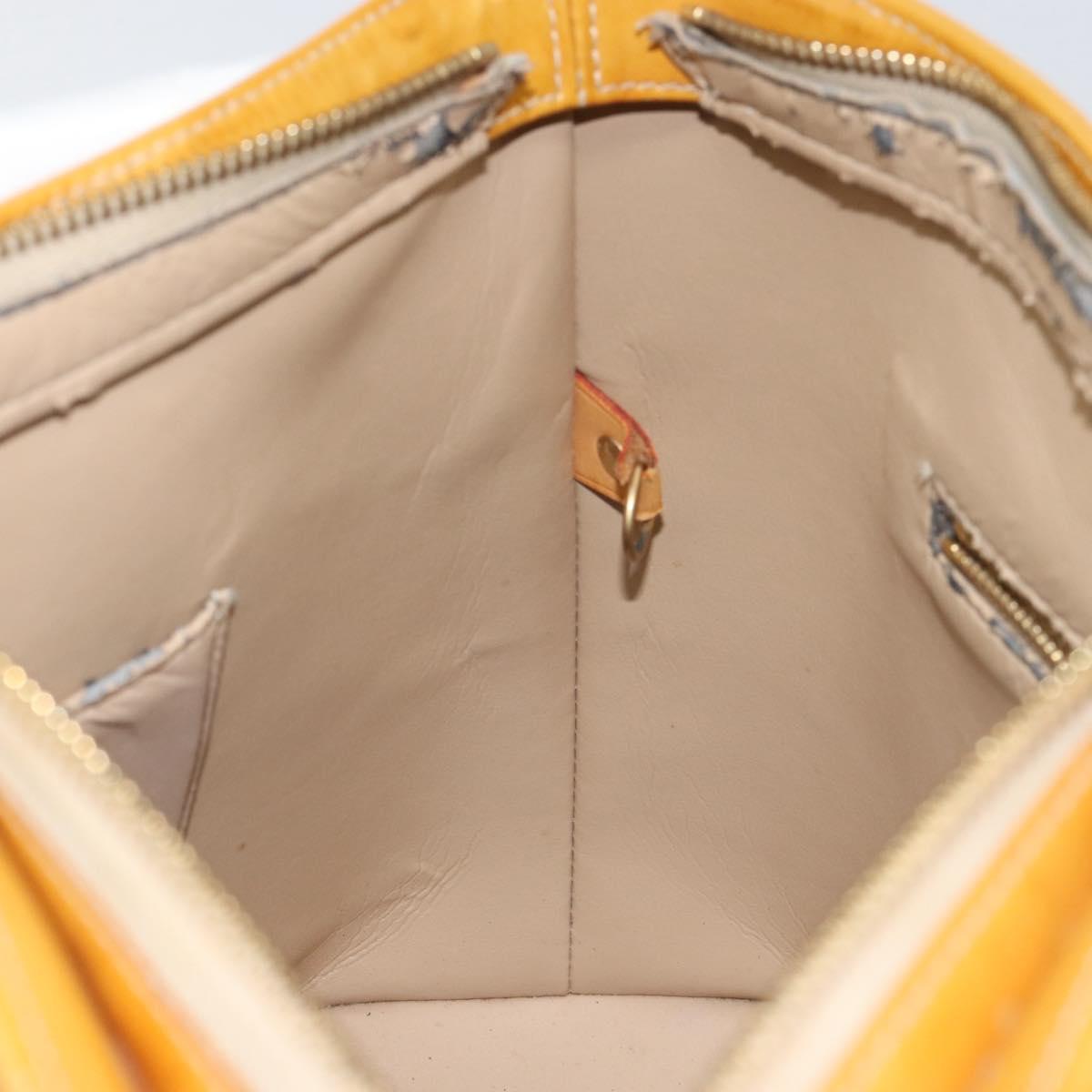 LOUIS VUITTON Monogram Vernis Houston Hand Bag Beige M91004 LV Auth ka279