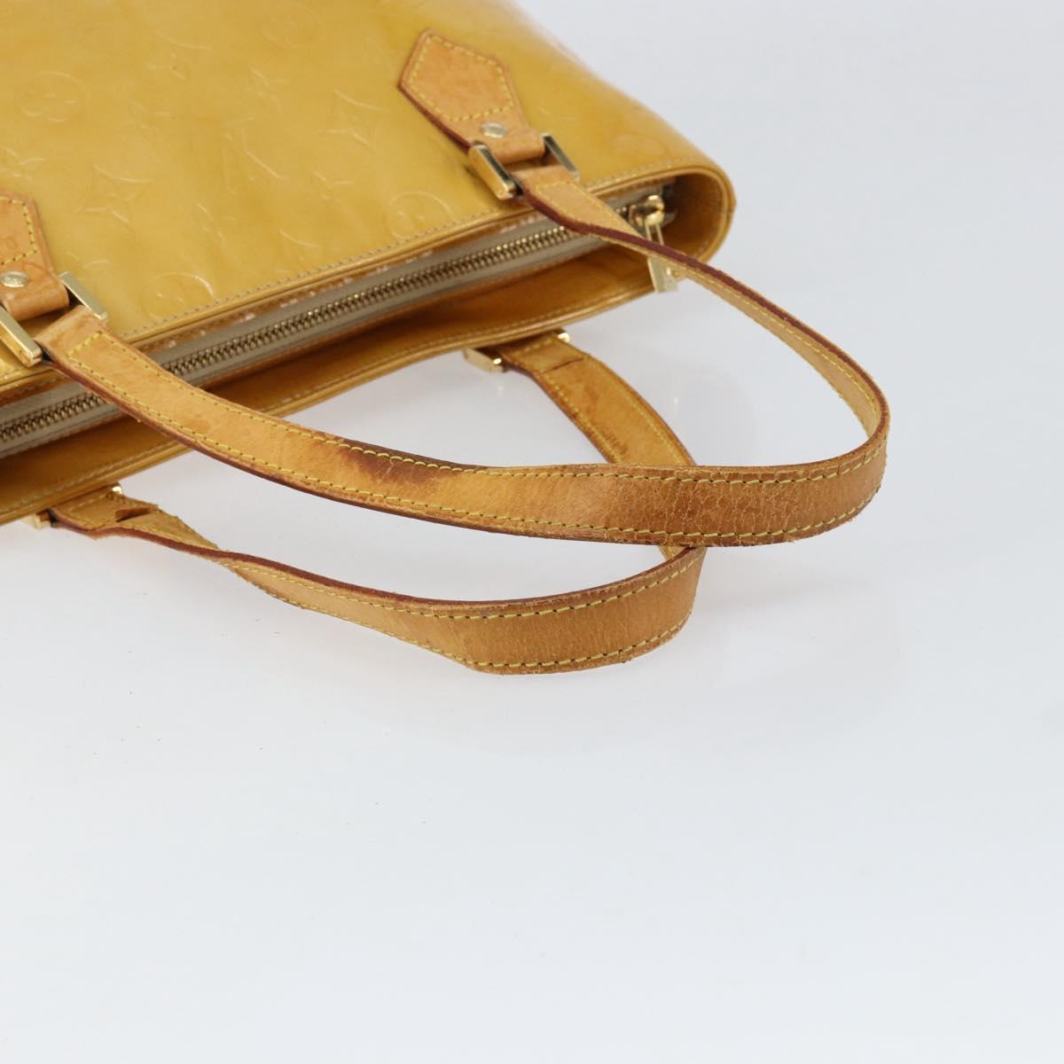 LOUIS VUITTON Monogram Vernis Houston Hand Bag Beige M91004 LV Auth ka279