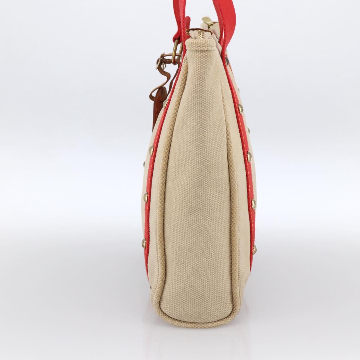 LOUIS VUITTON Antigua Cabas MM Tote Bag Canvas Beige Red M40035 LV Auth ka2790