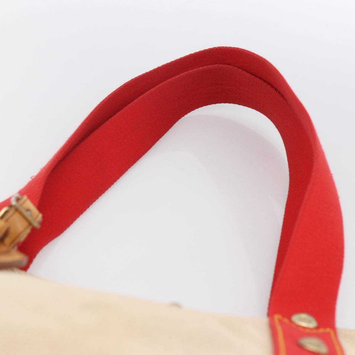 LOUIS VUITTON Antigua Cabas MM Tote Bag Canvas Beige Red M40035 LV Auth ka2790