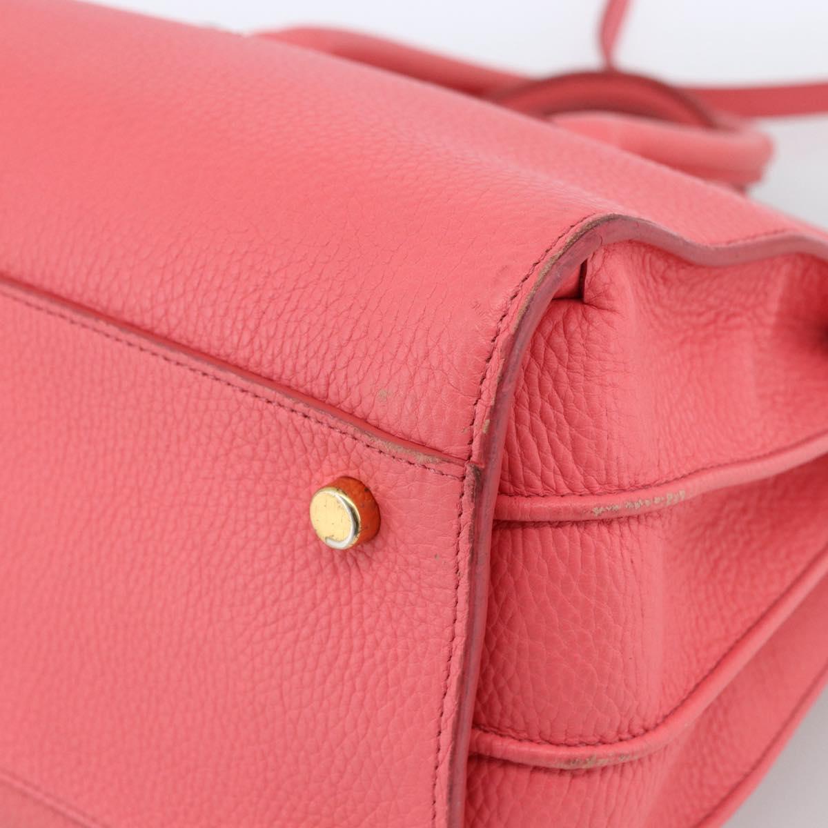 SAINT LAURENT Sac De Jules Small Bag Leather 2way Pink Gold 324823 Auth ka2795A