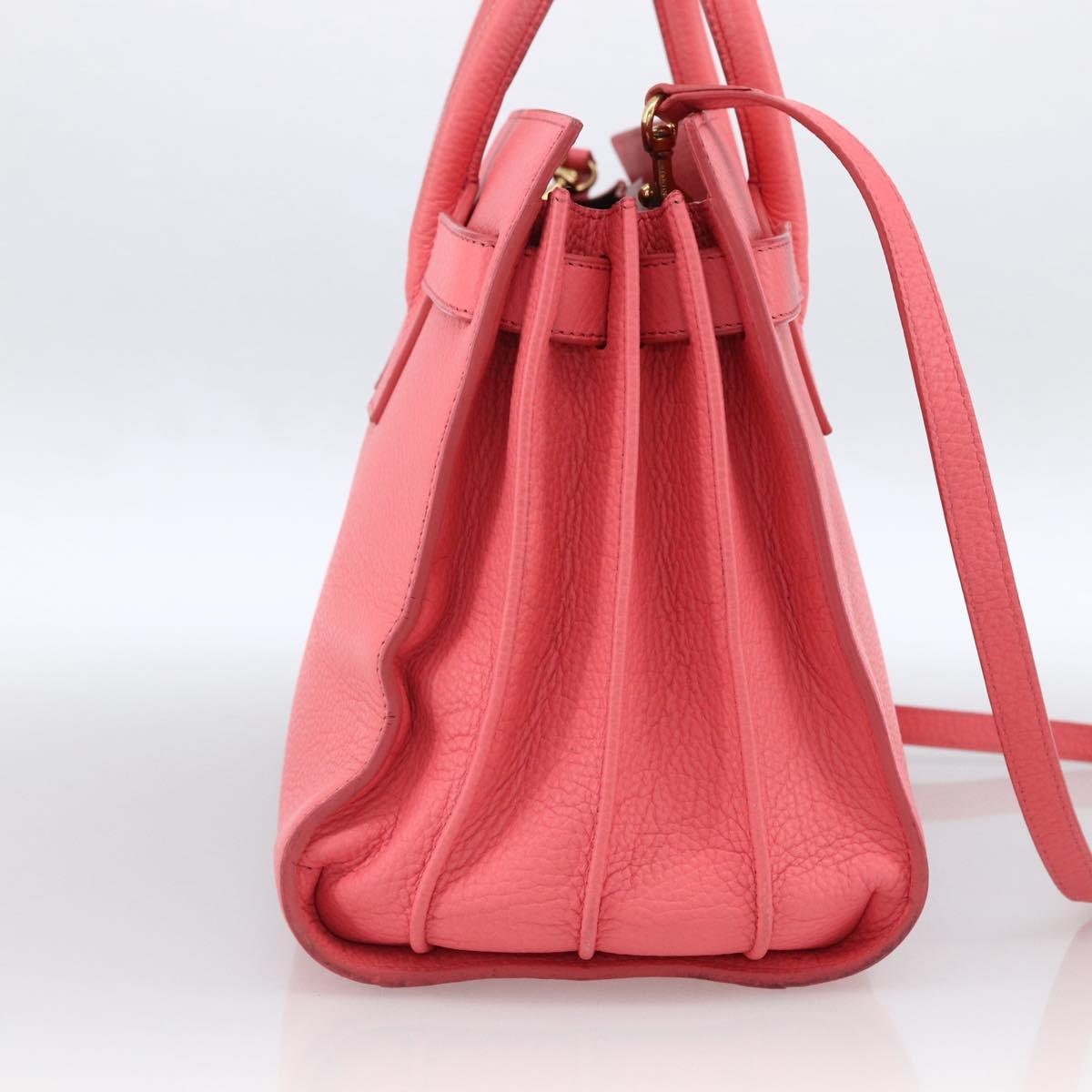 SAINT LAURENT Sac De Jules Small Bag Leather 2way Pink Gold 324823 Auth ka2795A