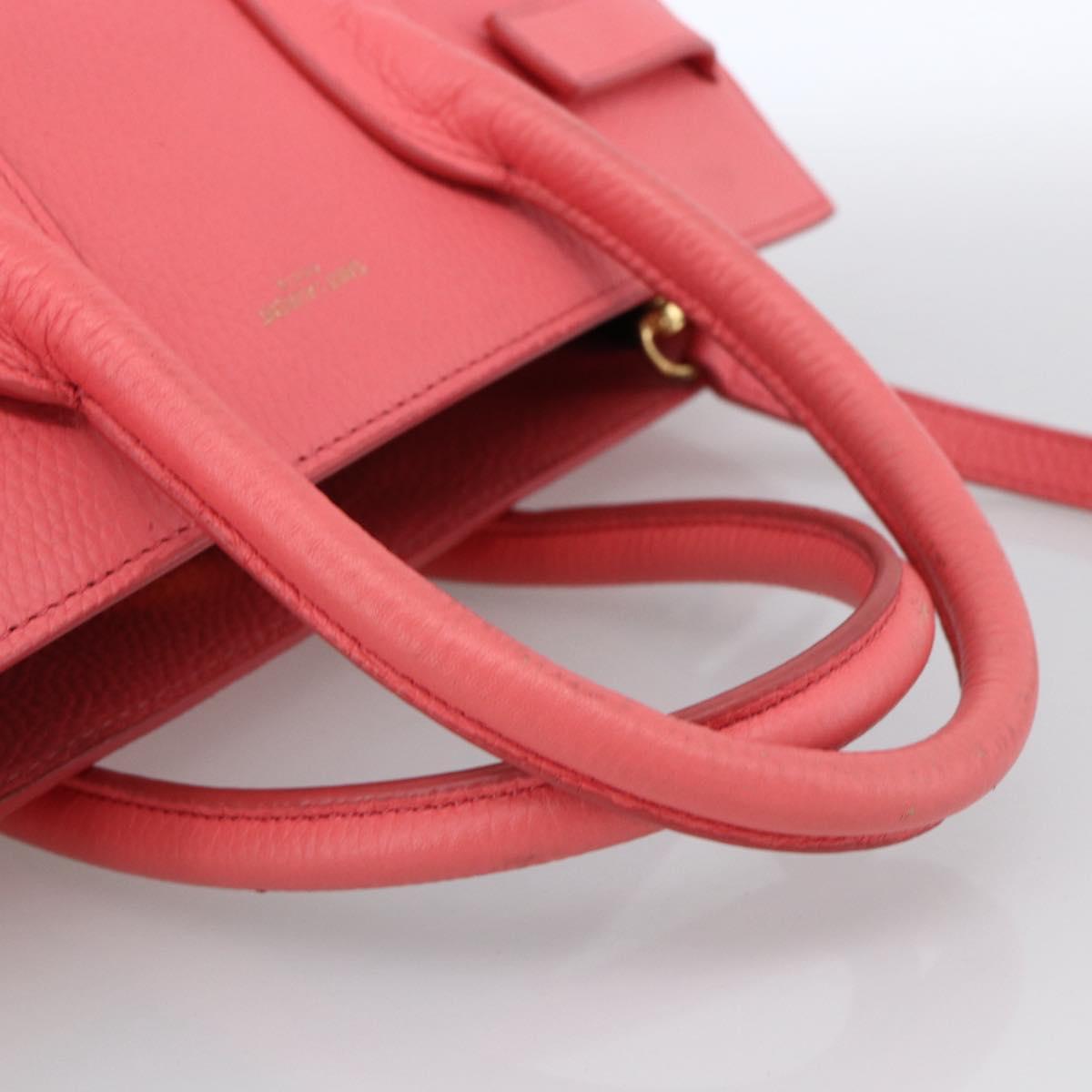SAINT LAURENT Sac De Jules Small Bag Leather 2way Pink Gold 324823 Auth ka2795A
