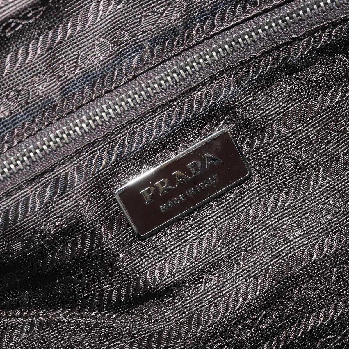 PRADA Tote Bag Canvas Beige Silver Auth ka2799