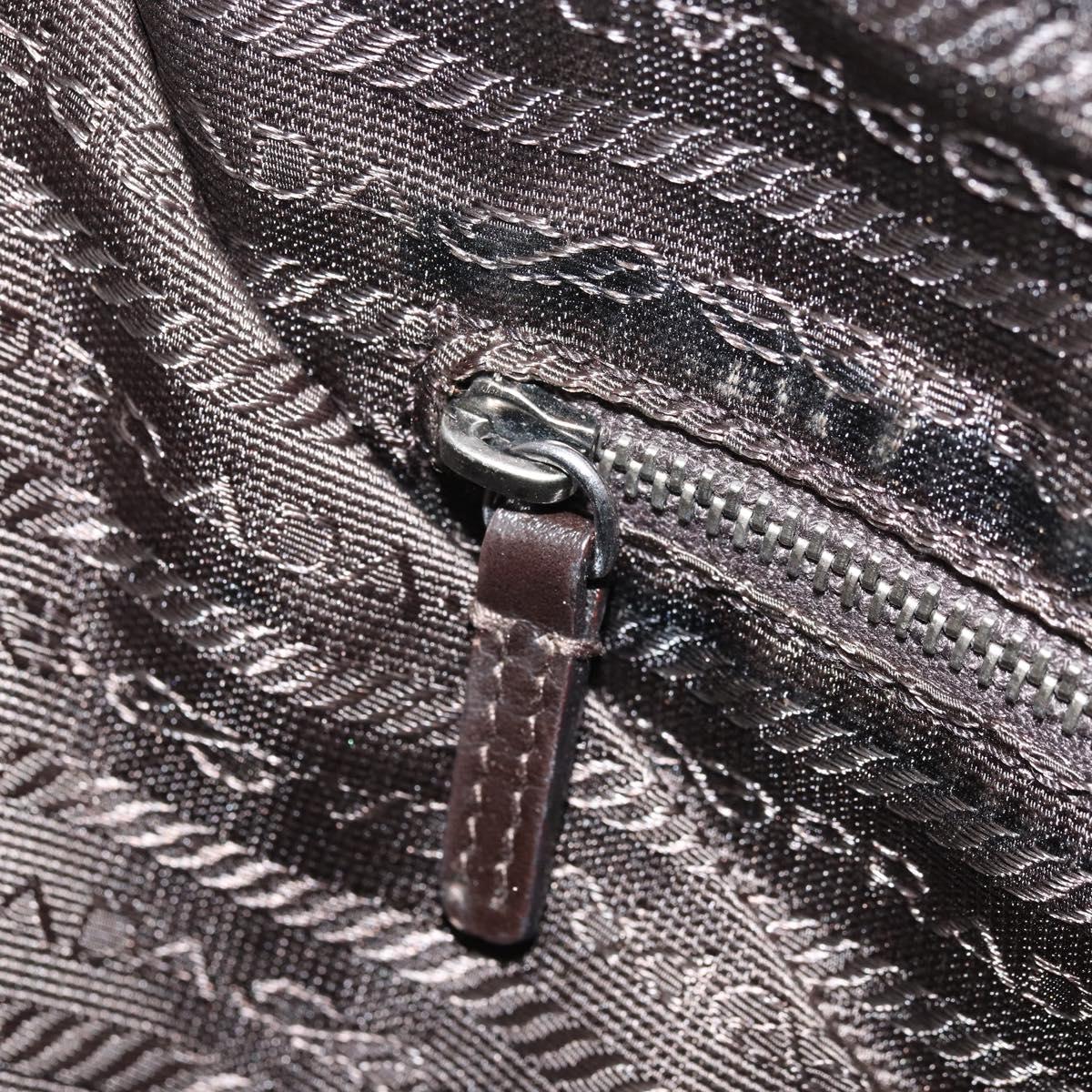 PRADA Tote Bag Canvas Beige Silver Auth ka2799