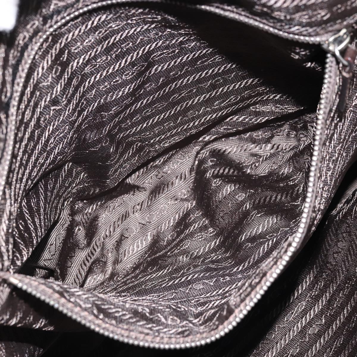 PRADA Tote Bag Canvas Beige Silver Auth ka2799